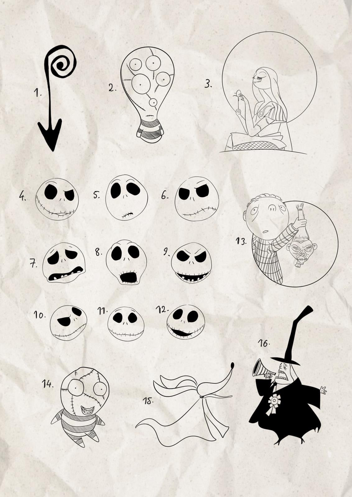 Tim Burton inspired designs by Song (2025)