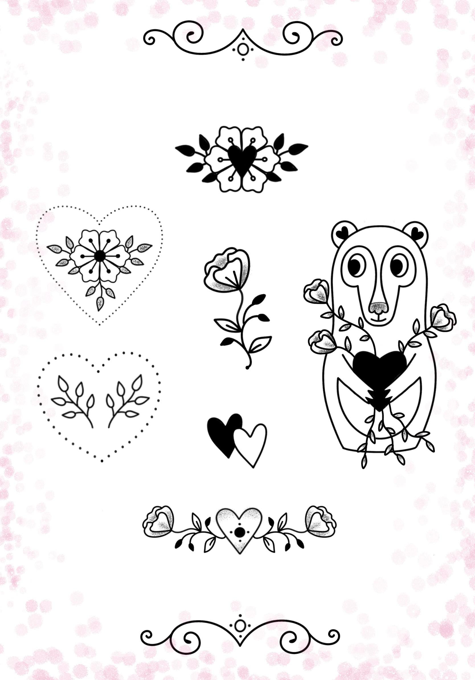 Valentine's (and Anti-Valentine's) inspired designs by Magda