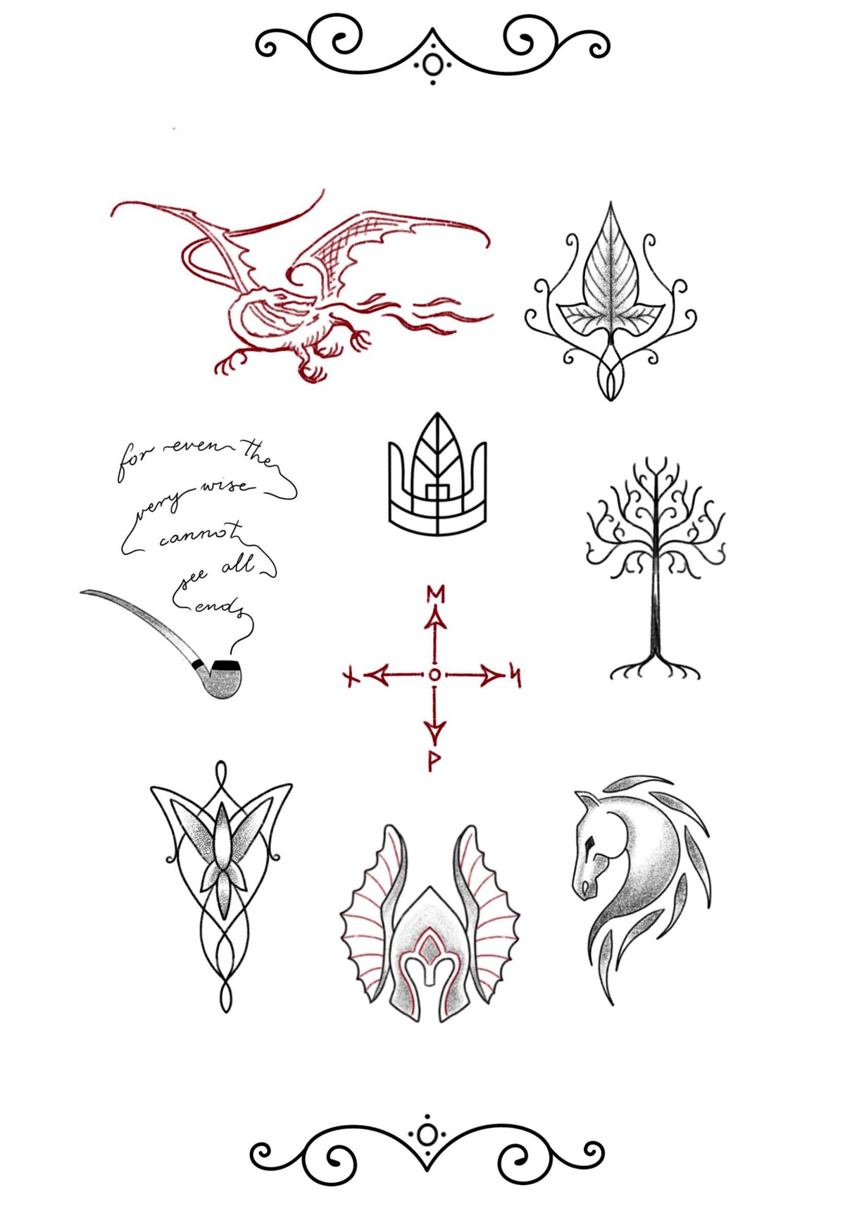 Lord of the Rings inspired designs by Magdalena, image size:1200x1718