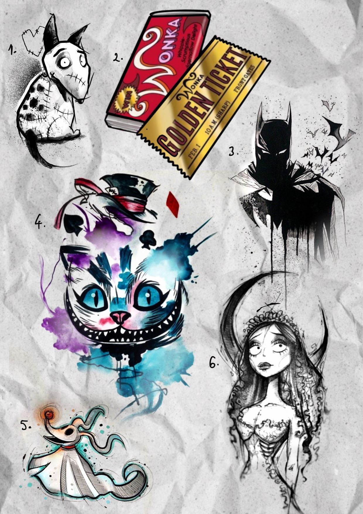 Tim Burton inspired designs by Jan K