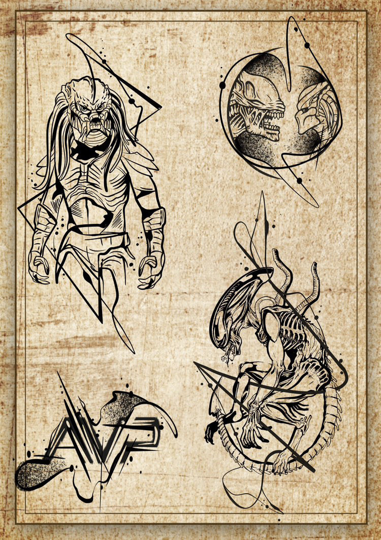 Alien vs Predator inspired designs by Daniel