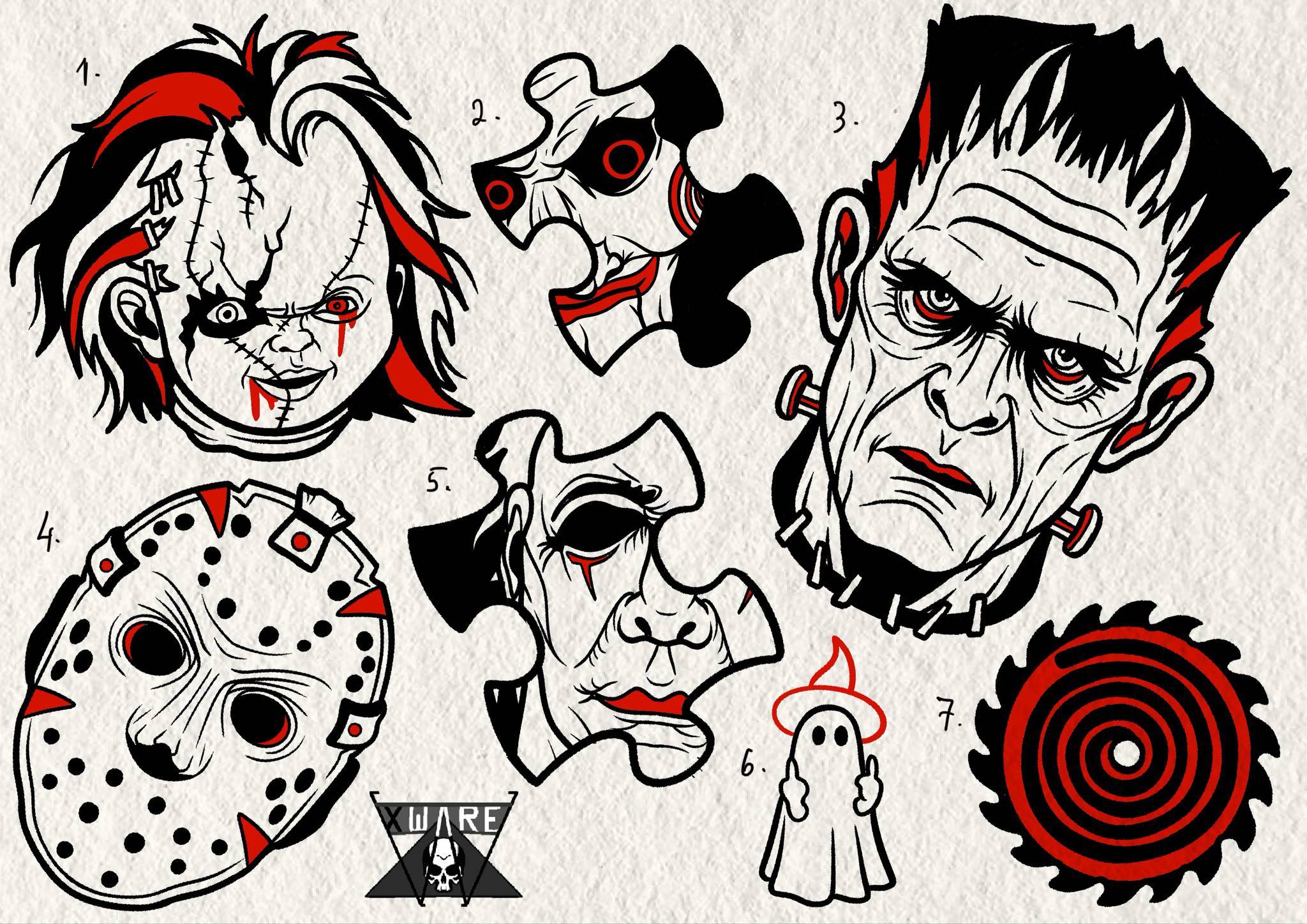 Horror inspired designs by Emily (2025)