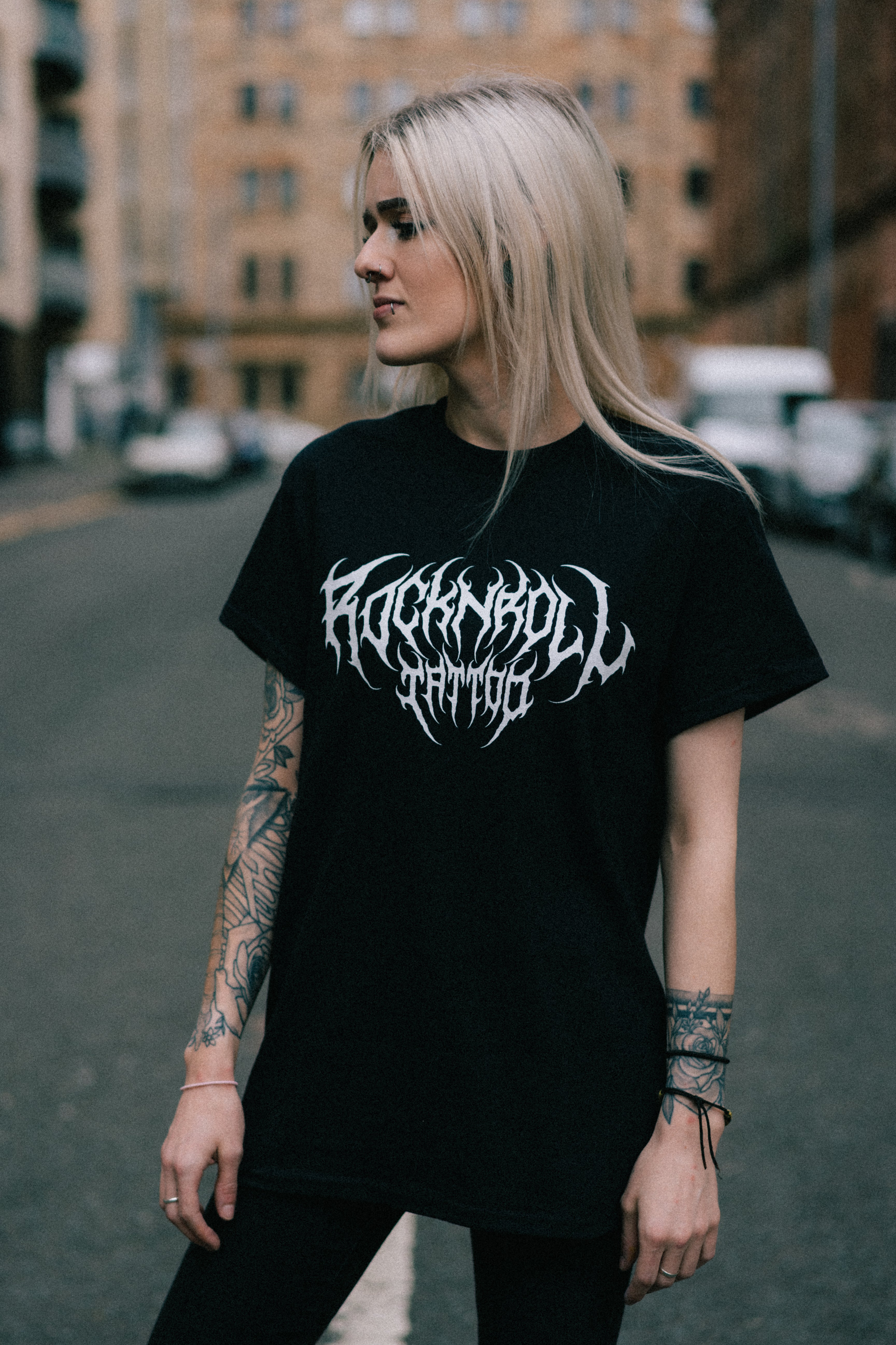 Rock'n'Roll Tattoo Black Metal Unisex T-Shirt