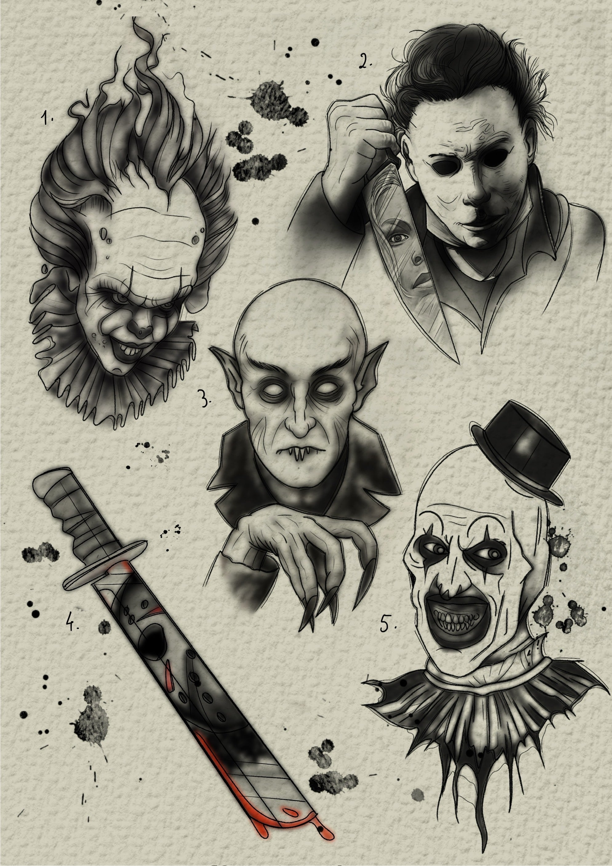 Horror inspired designs by Felipe (2025)