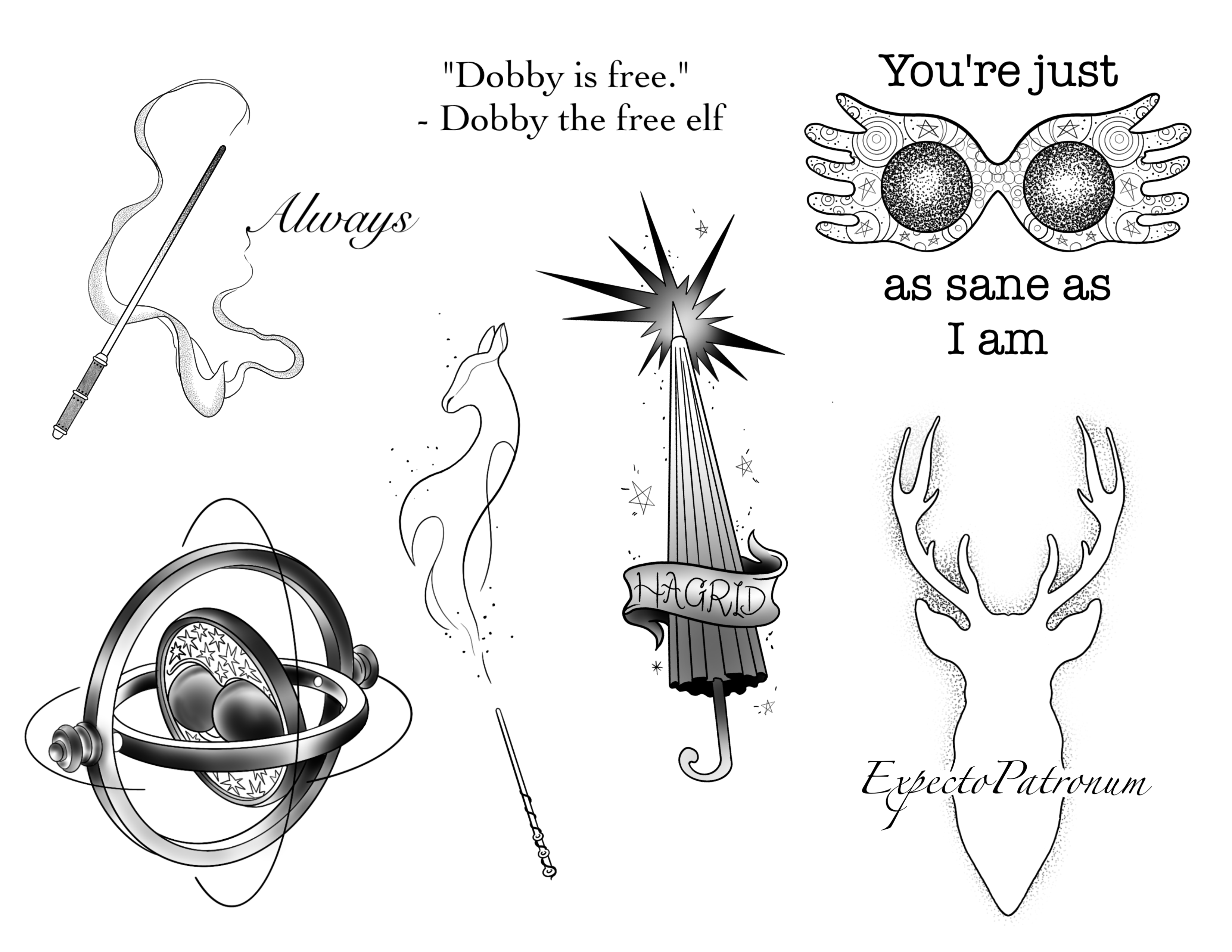 Harry Potter inspired designs by Zuzanna