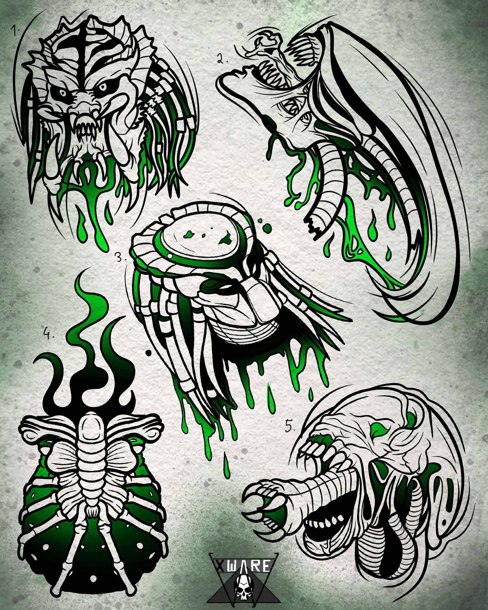 Alien vs Predator inspired designs by Emily (2025)
