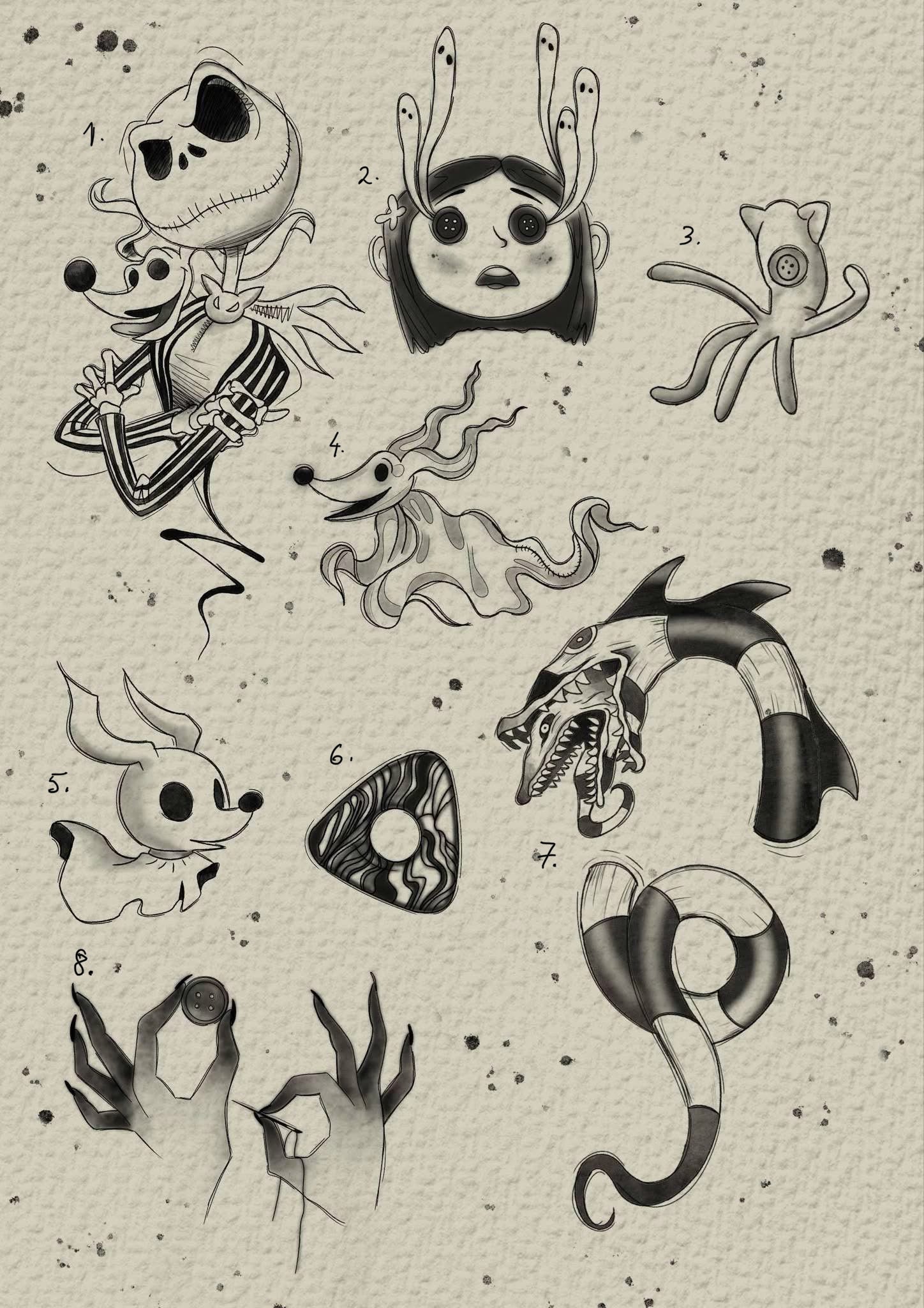 Tim Burton inspired designs by Felipe (2025)
