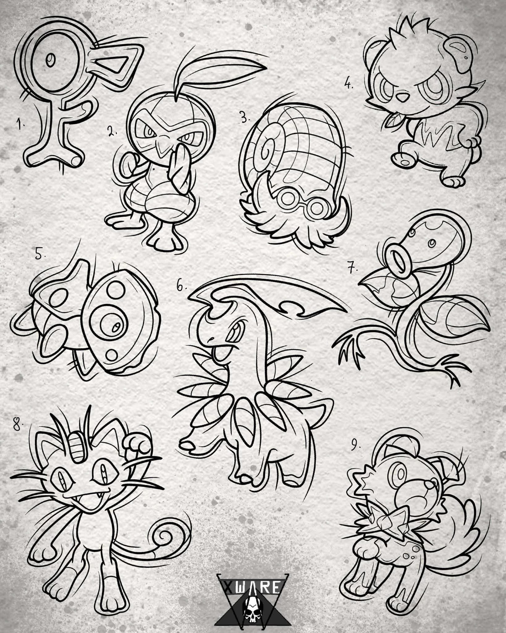 Pokemon Round 2 inspired designs by Emily (2025)