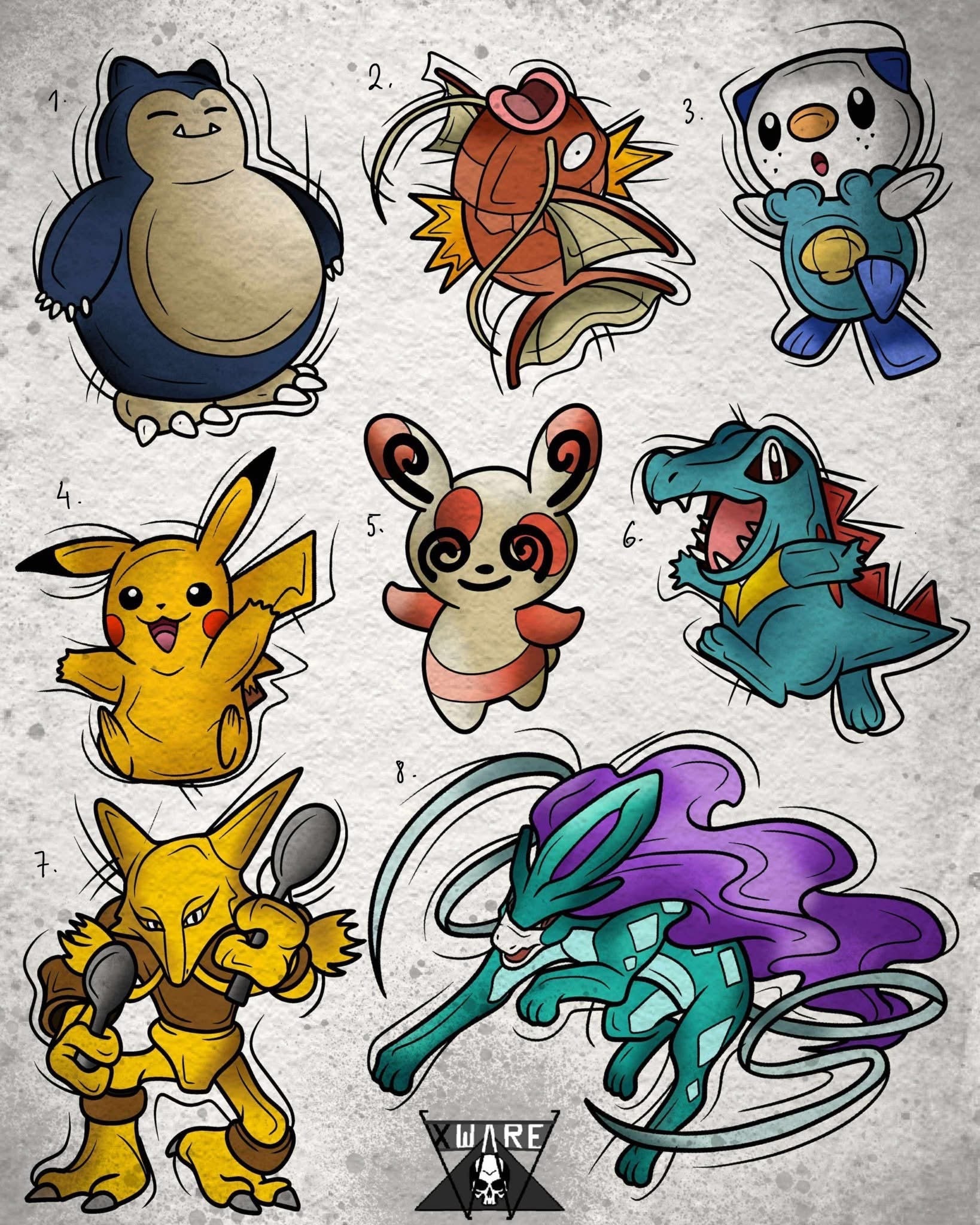 Pokemon Round 2 inspired designs by Emily (2025)