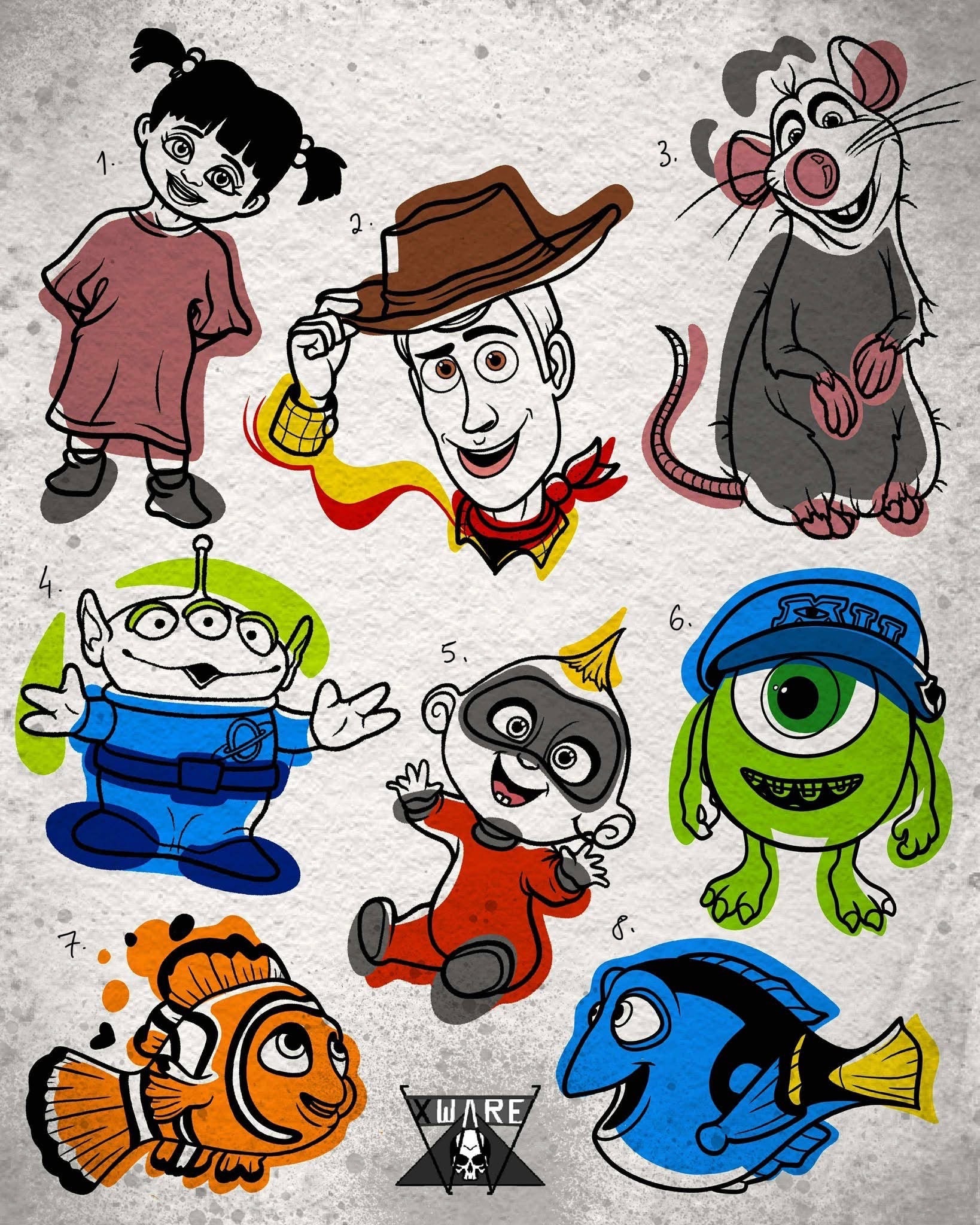 Disney/Pixar inspired designs by Emily (2025)