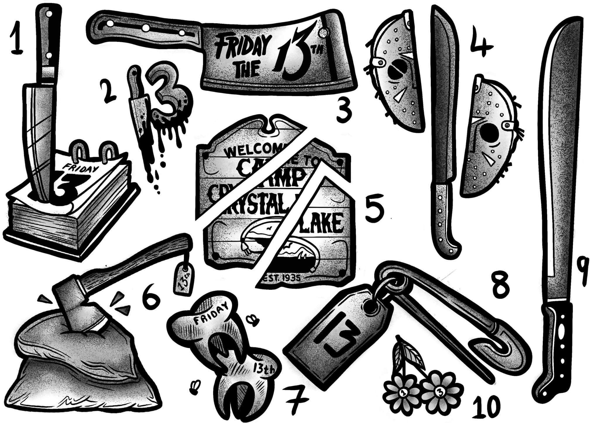Friday 13th inspired designs by Emily