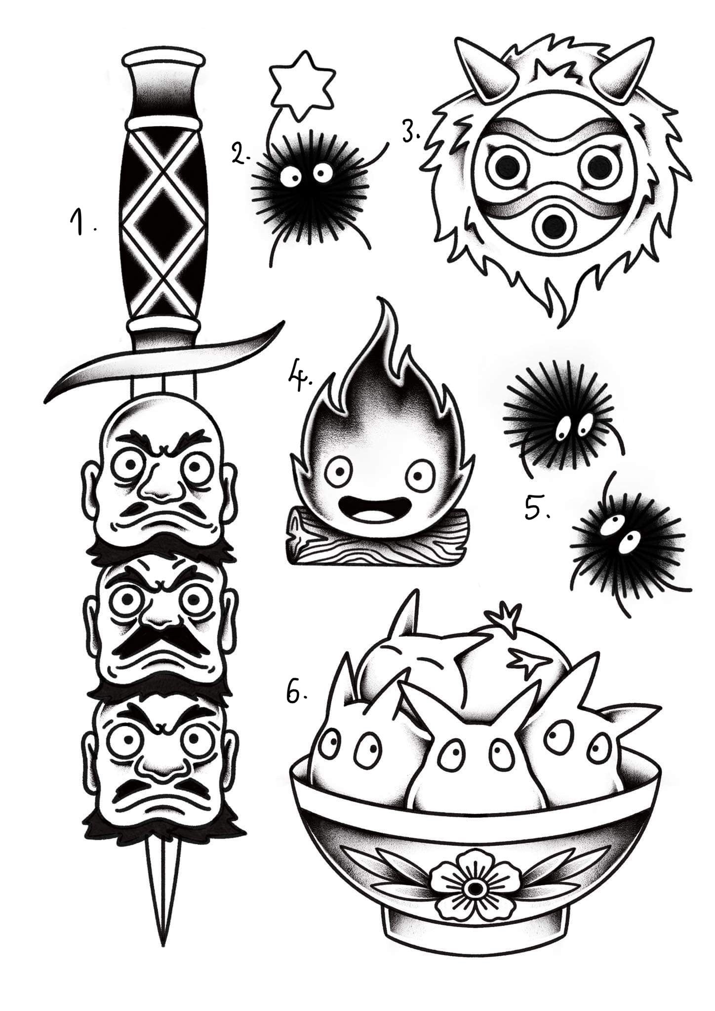 Studio Ghibli inspired designs by Inga