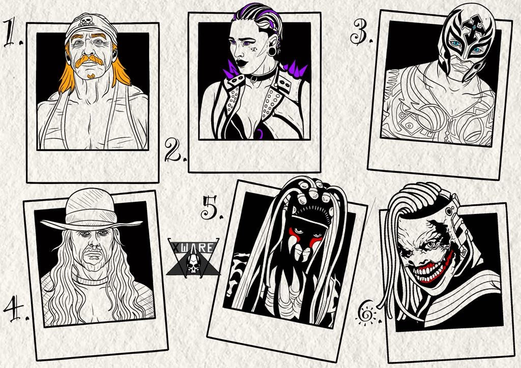 Wrestling inspired designs by Emily