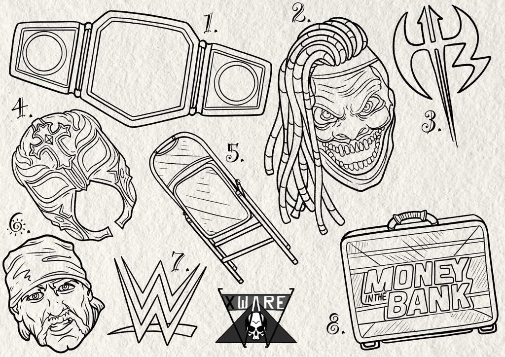 Wrestling inspired designs by Emily