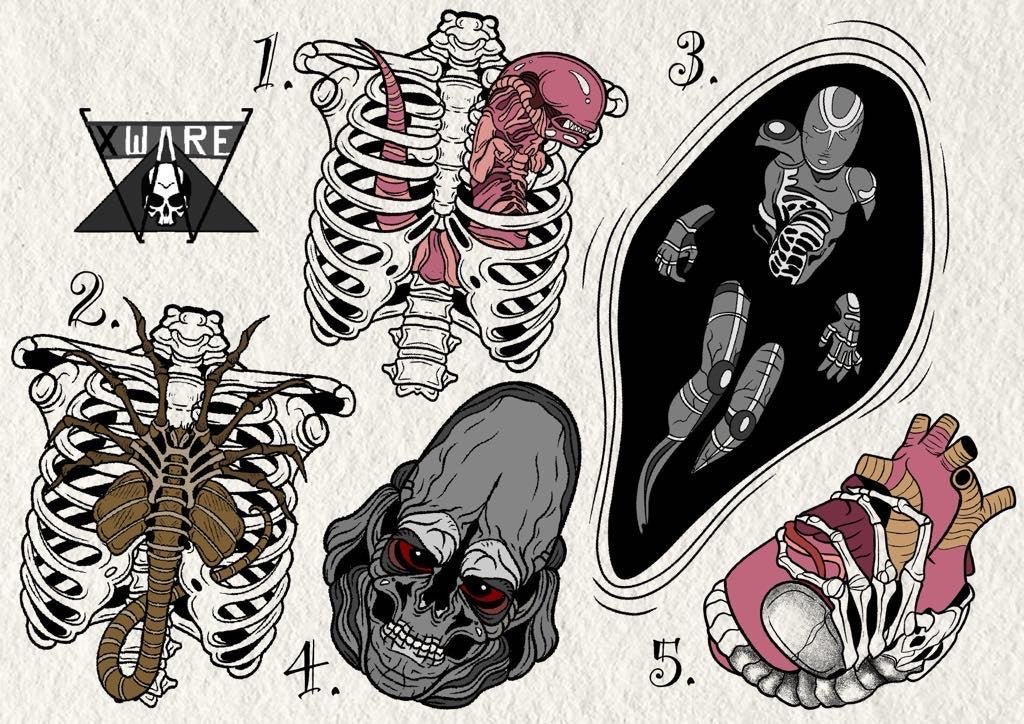 Alien vs Predator inspired designs by Emily