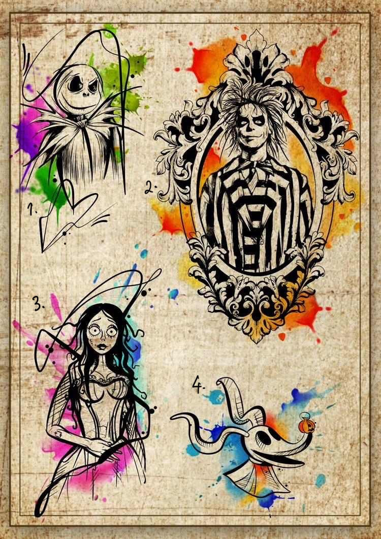 Tim Burton inspired designs by Daniel