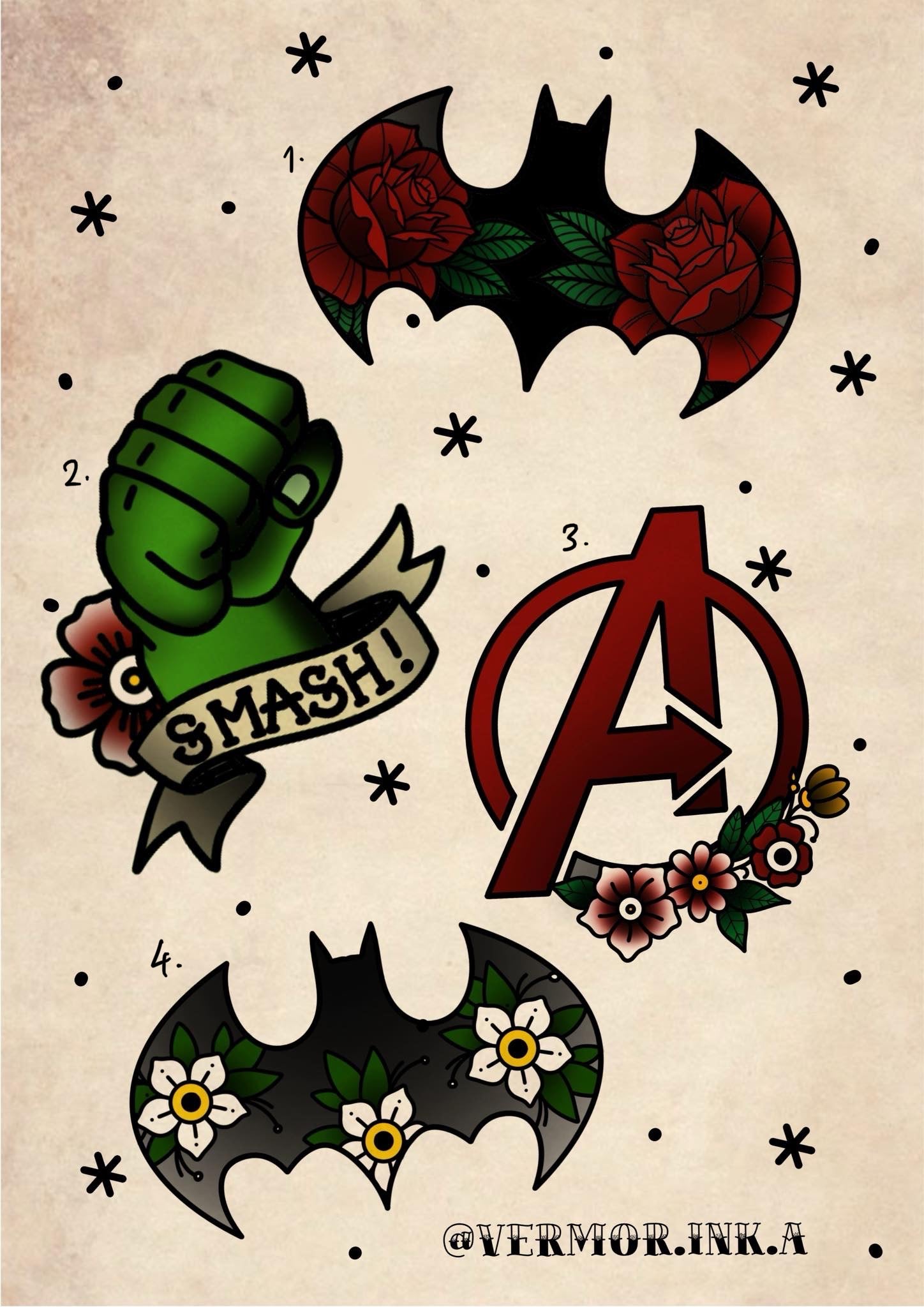 Marvel vs DC inspired designs by Veronika