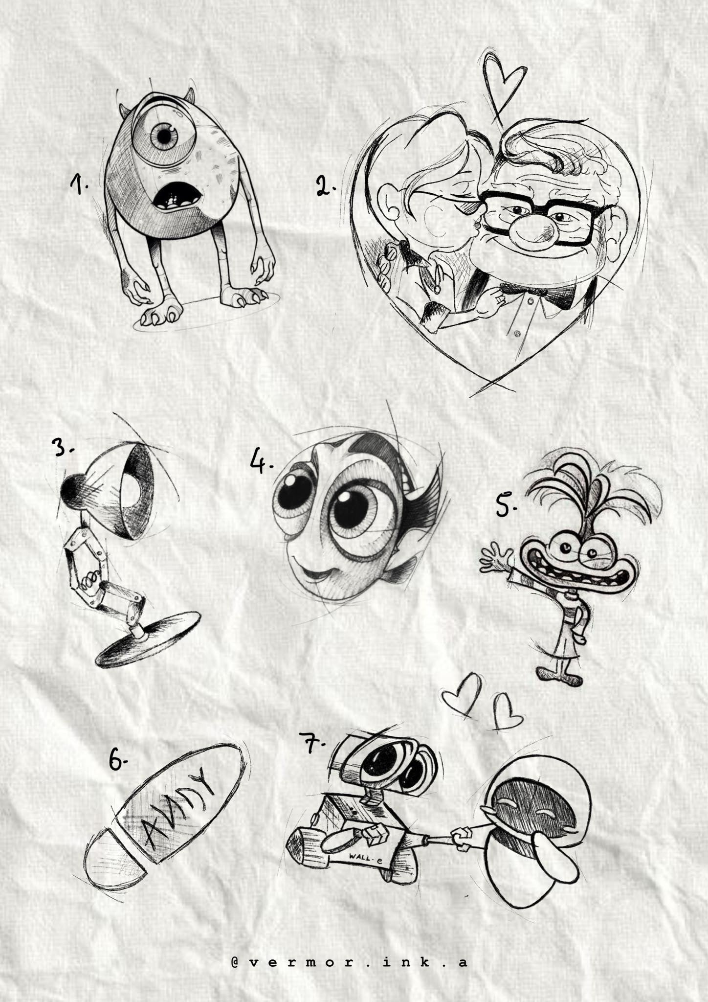 Pixar inspired designs by Veronika