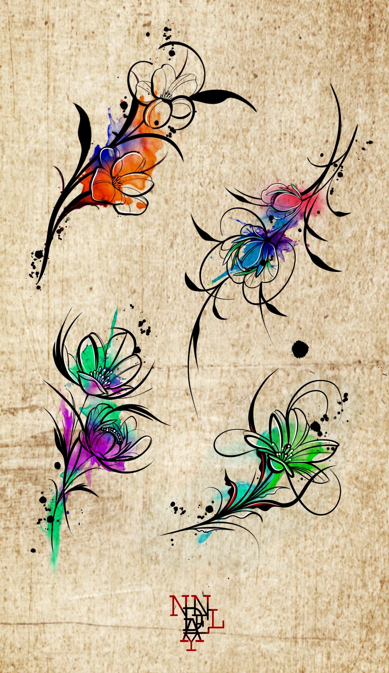 Abstract Floral designs by Daniel