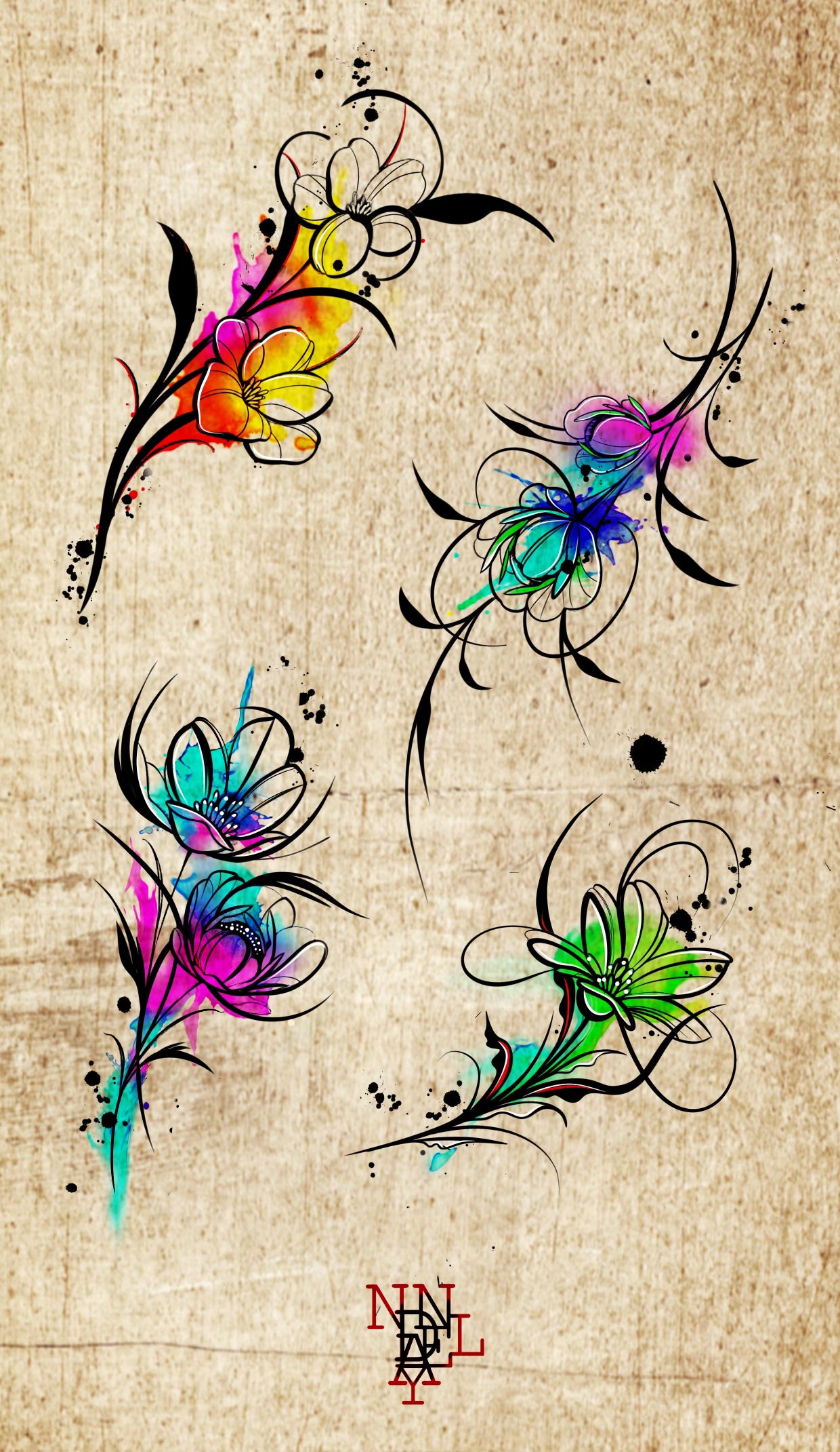 Abstract Floral designs by Daniel