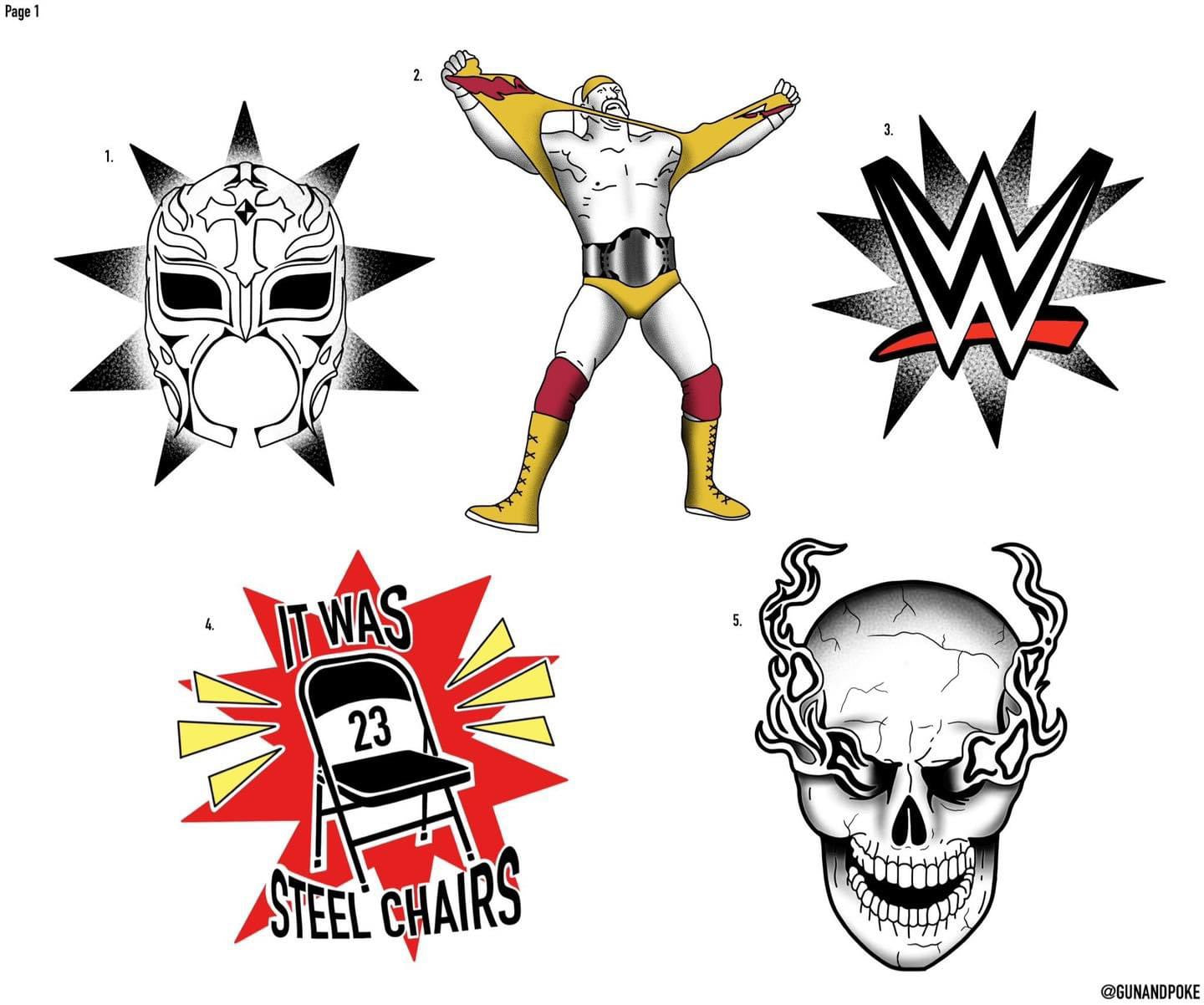 Wrestling inspired designs by Amy