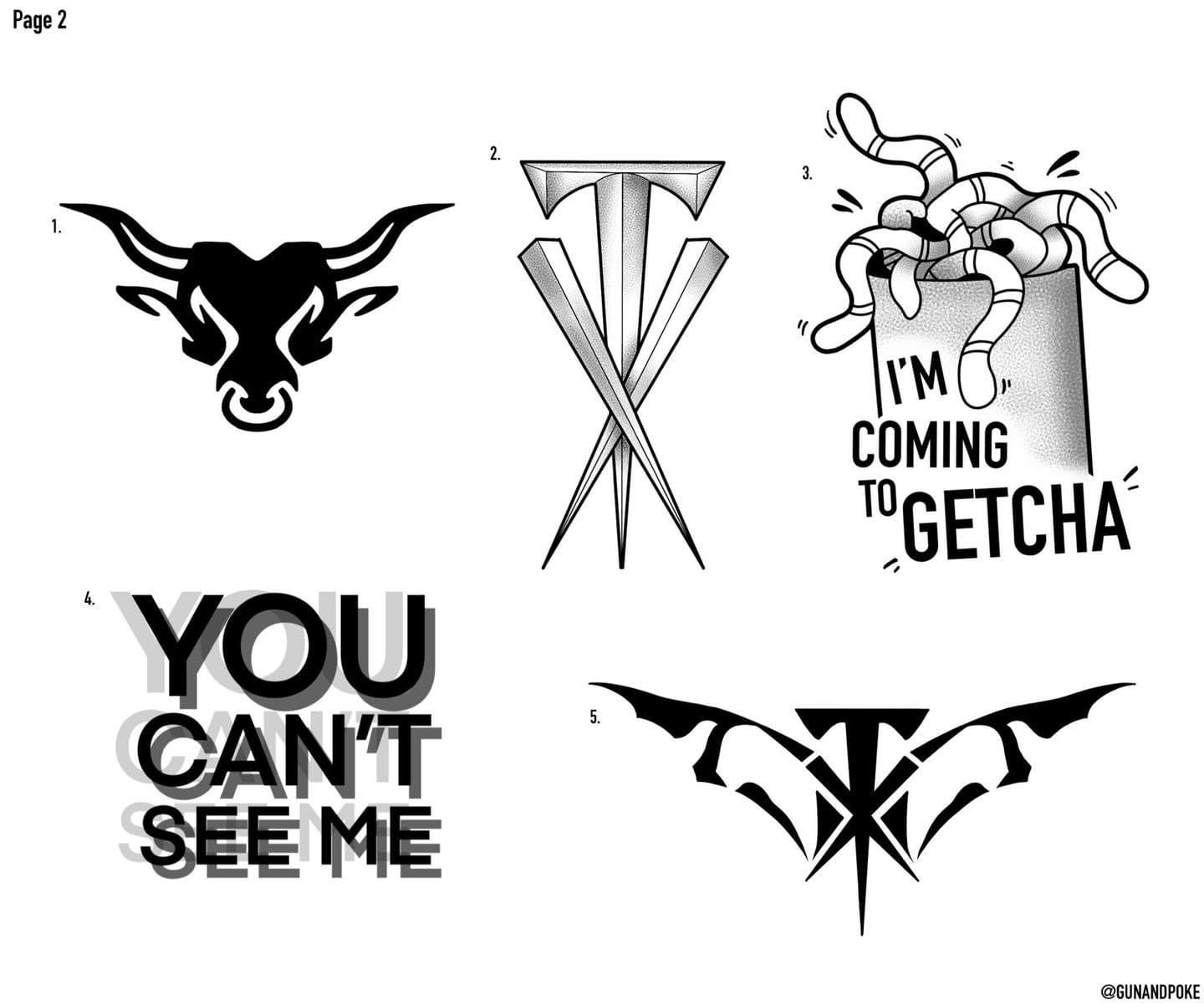 Wrestling inspired designs by Amy