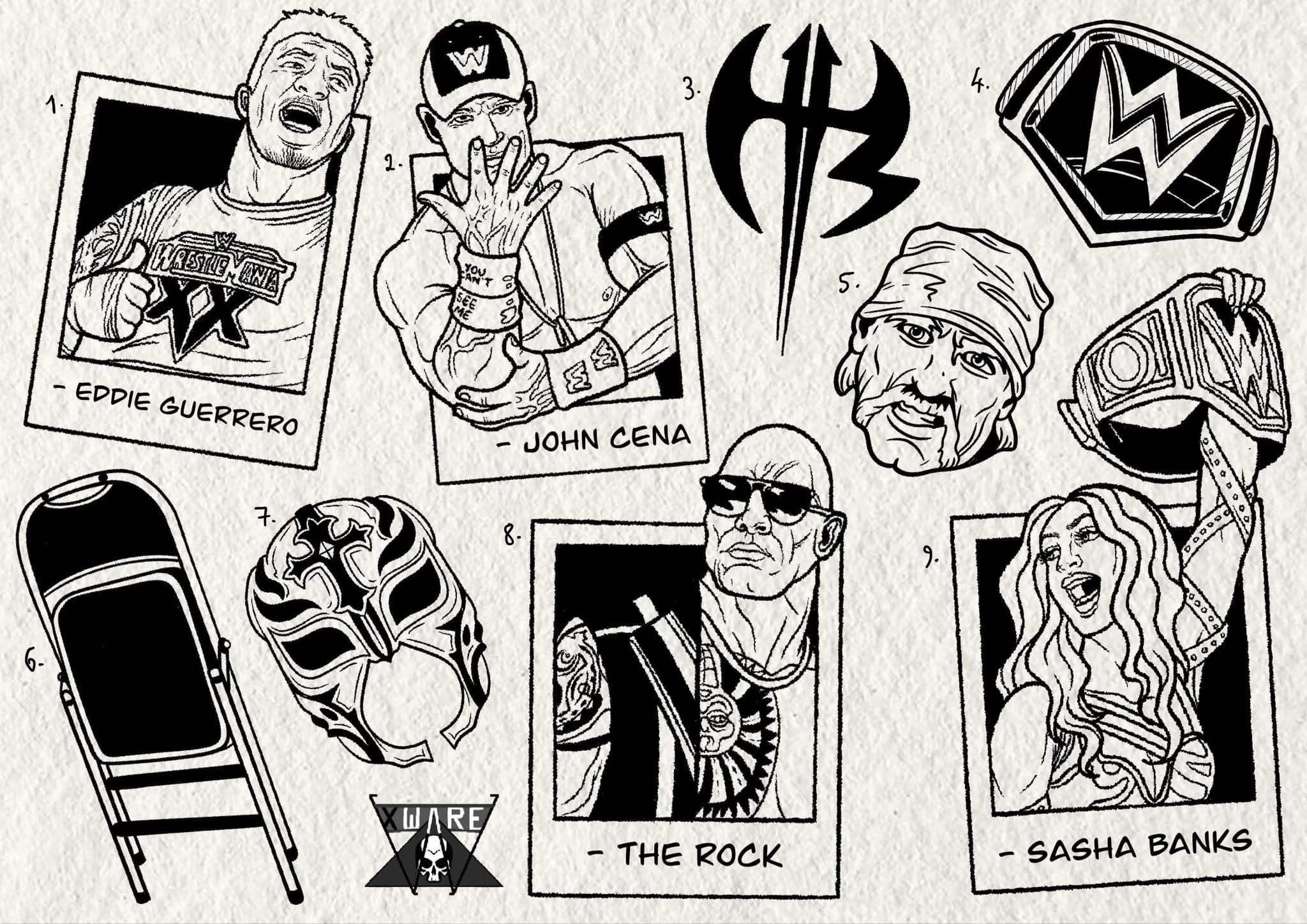 Wrestling inspired designs by Emily (2025)