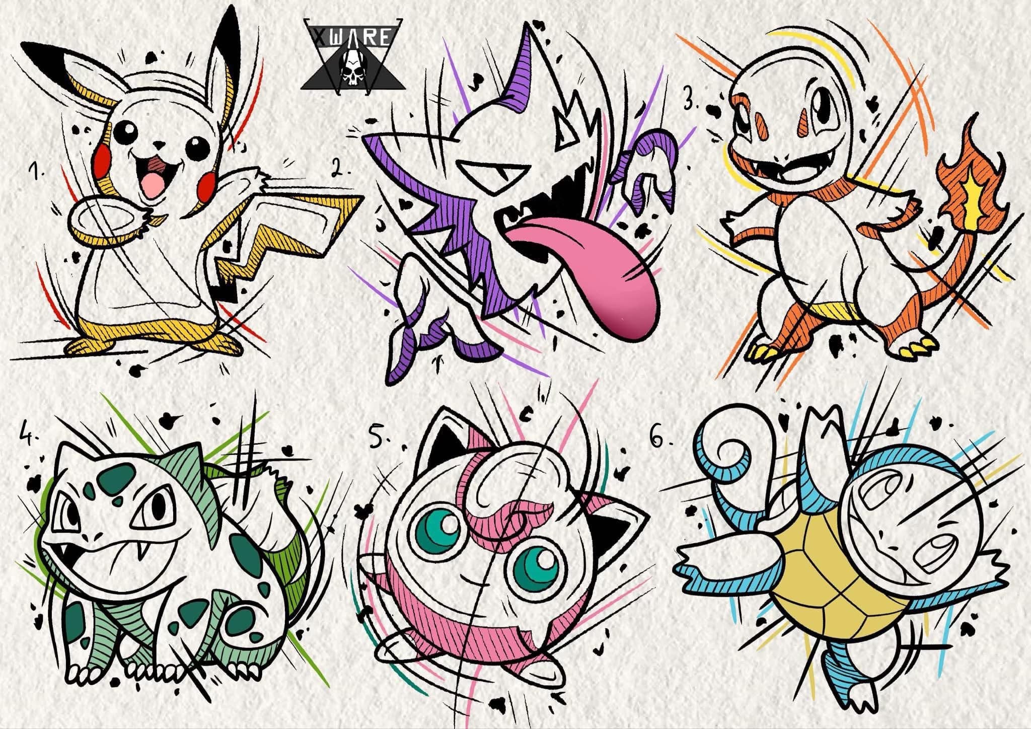 Pokemon inspired designs by Emily (2025)