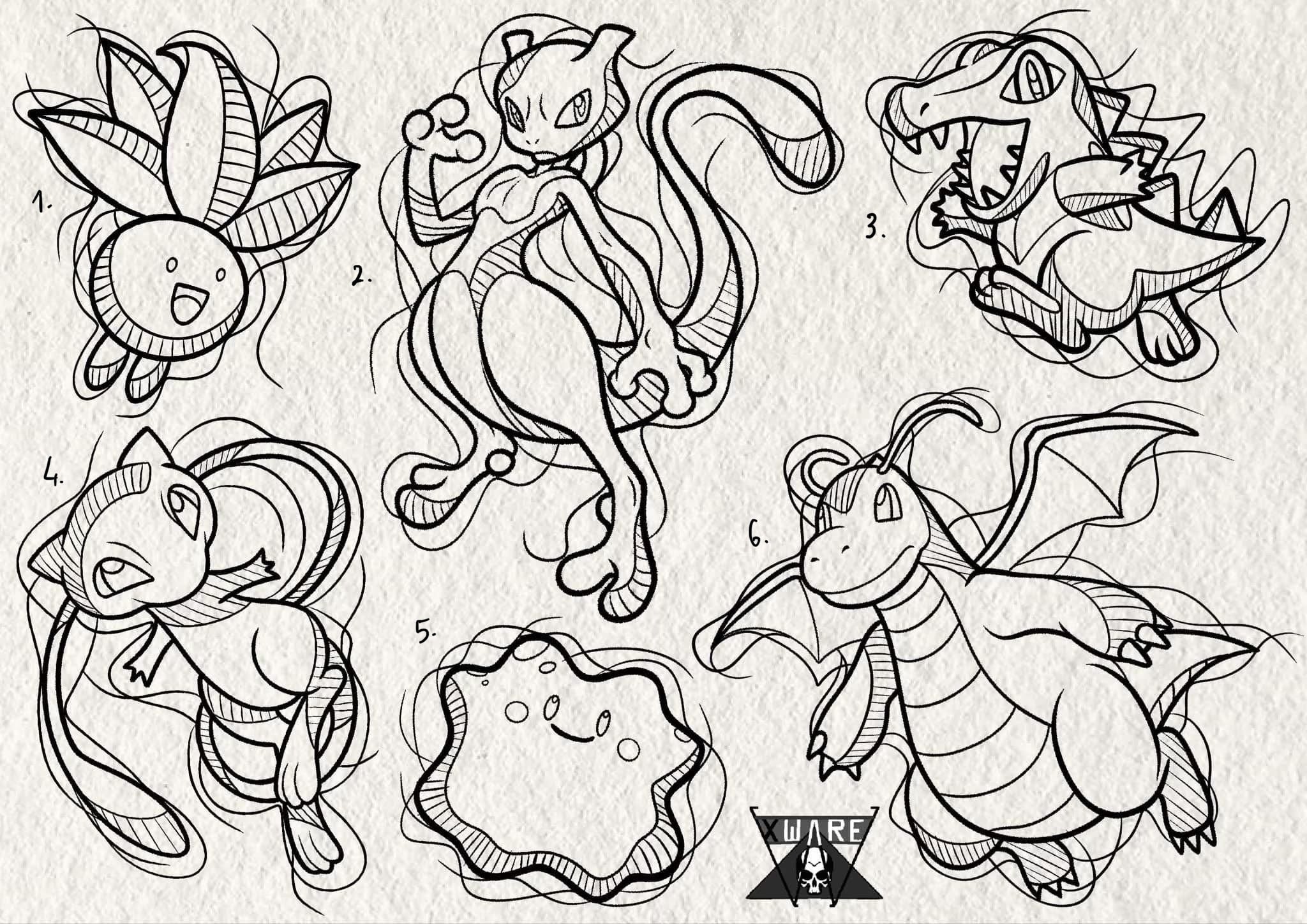 Pokemon inspired designs by Emily (2025)