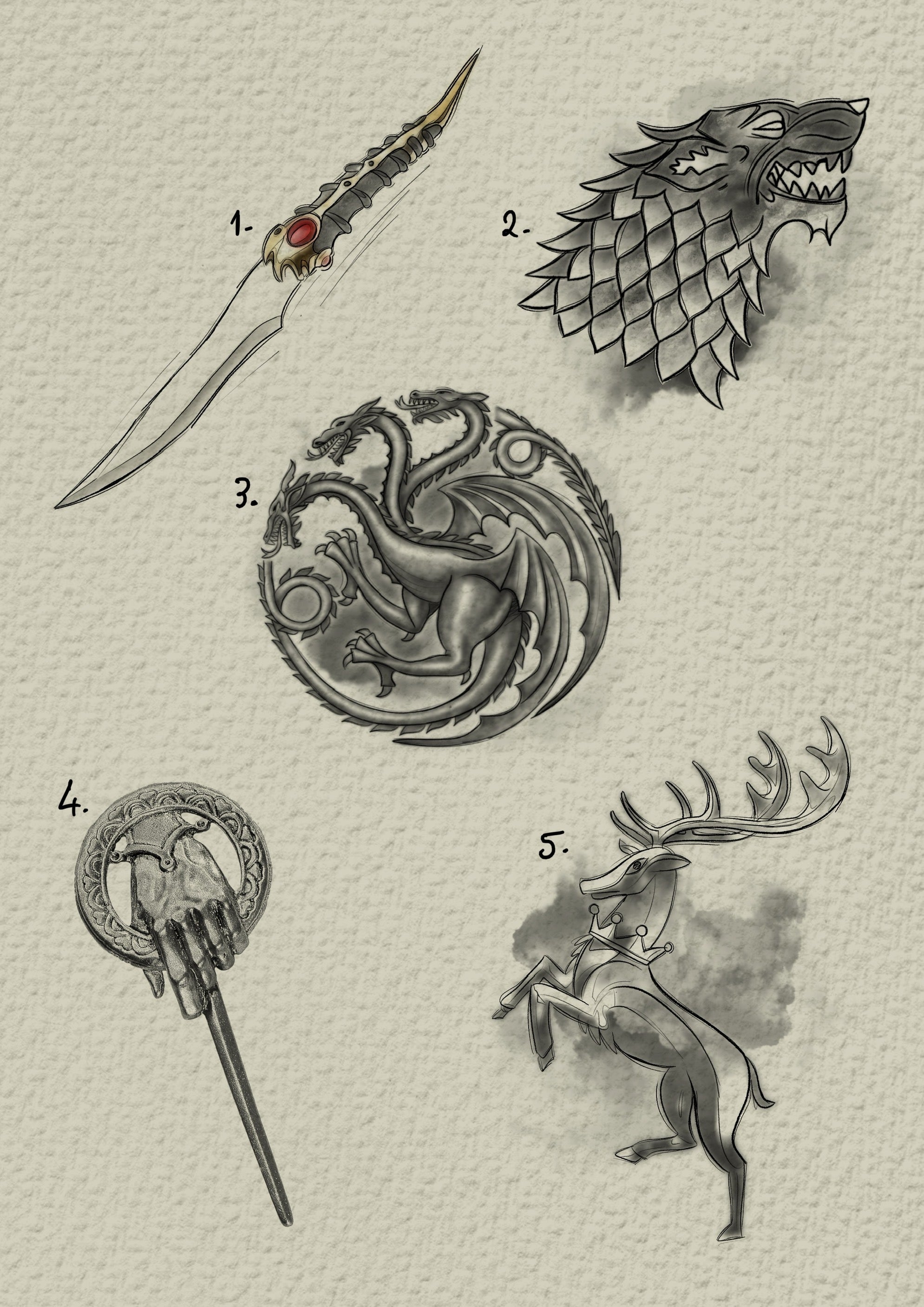 Game of Thrones/House of the Dragon inspired designs by Felipe