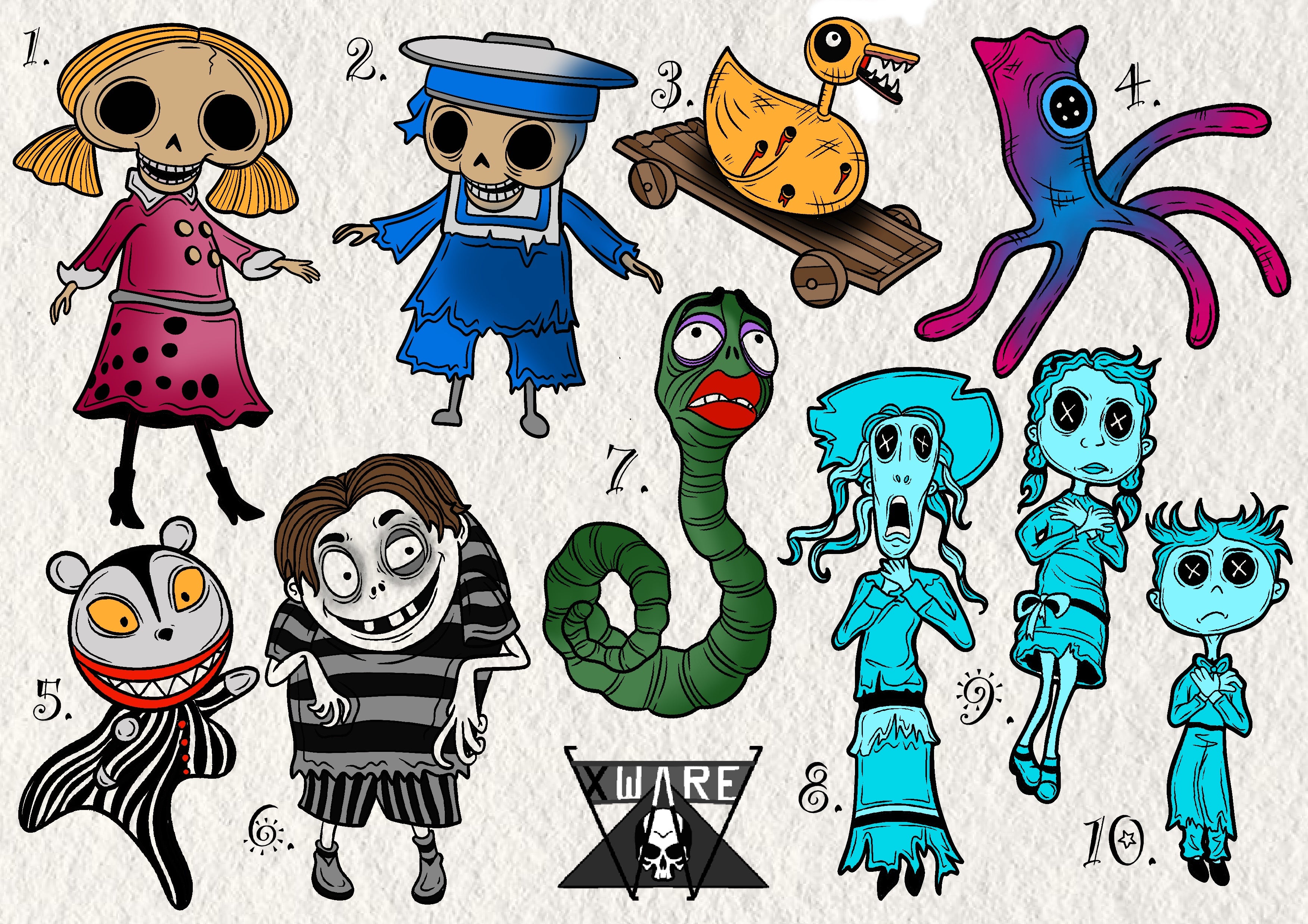 Tim Burton inspired designs by Emily