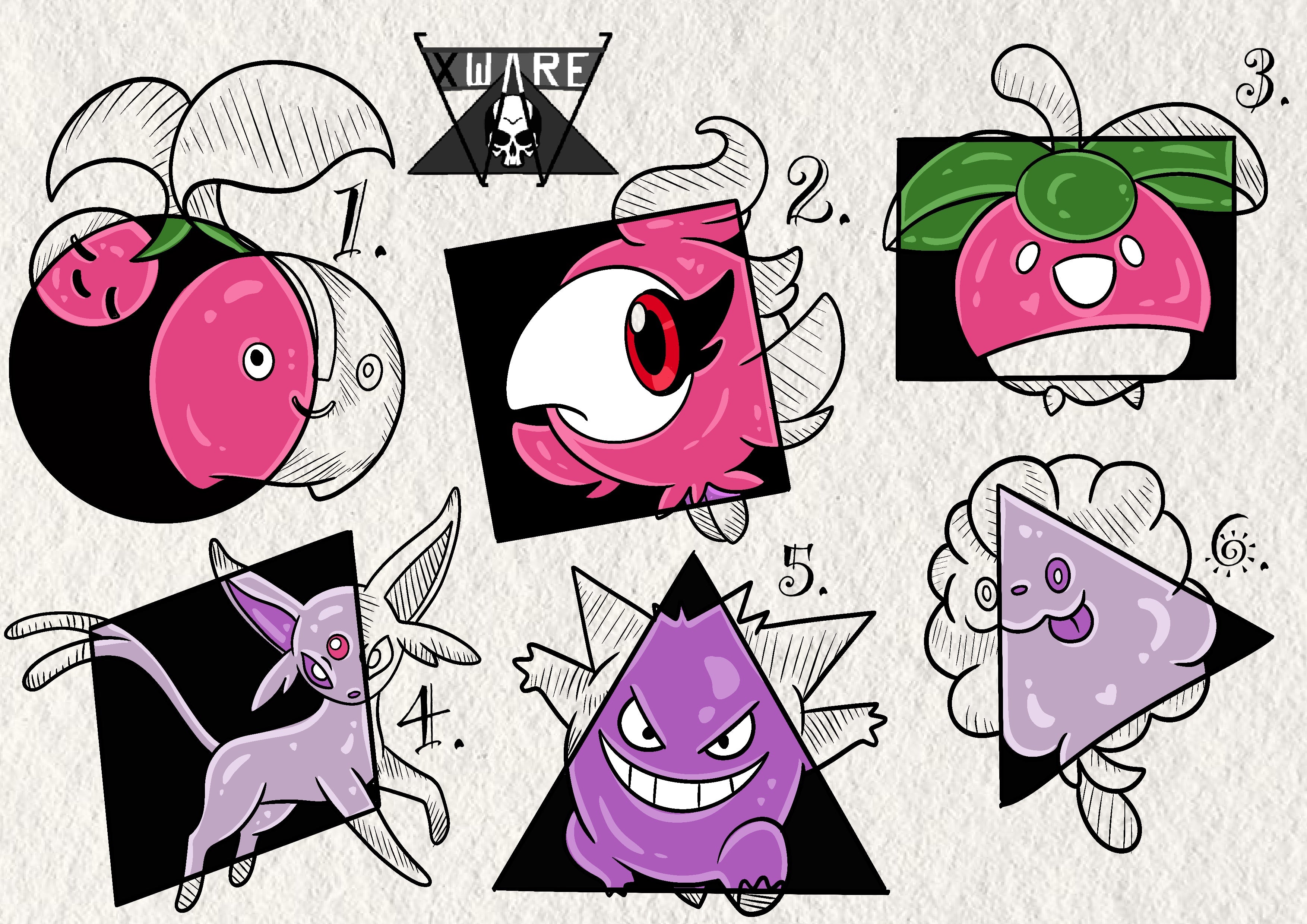 Pokemon inspired designs by Emily