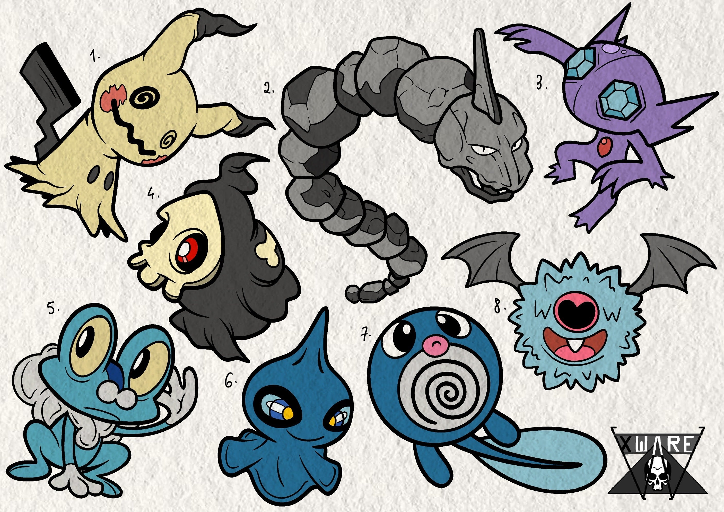 Pokemon inspired designs by Emily (2025)