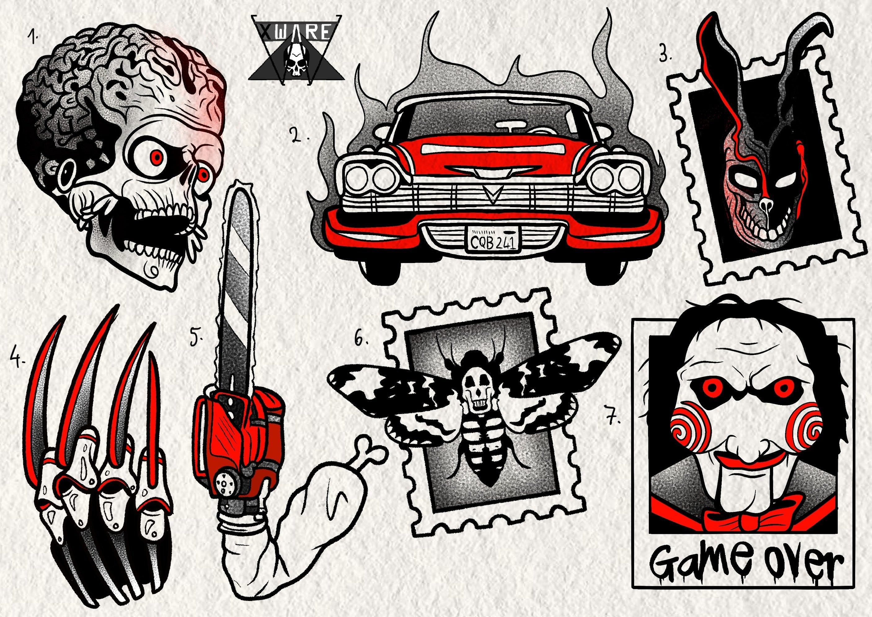 Horror inspired designs by Emily (2025)