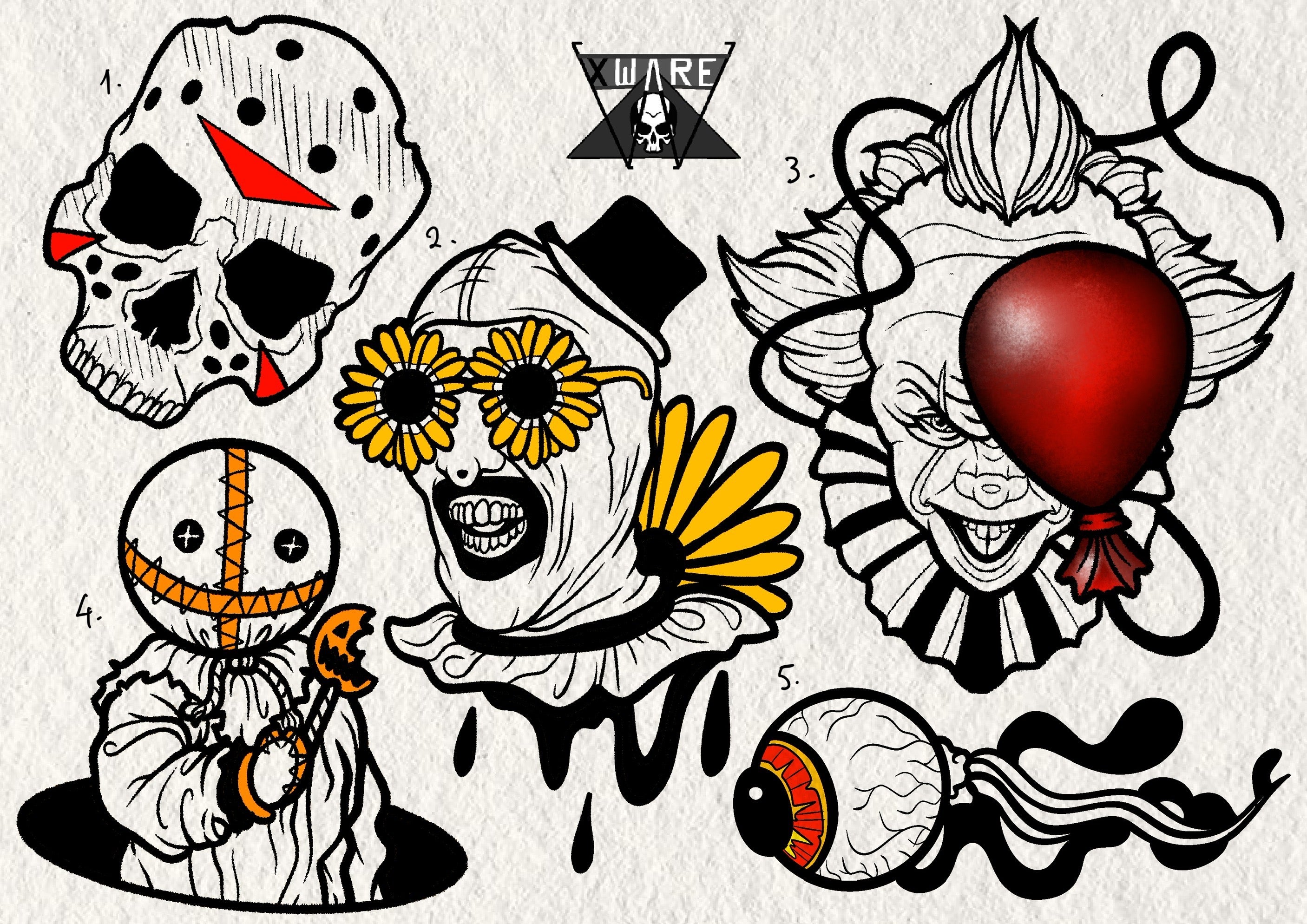 Horror inspired designs by Emily (2025)