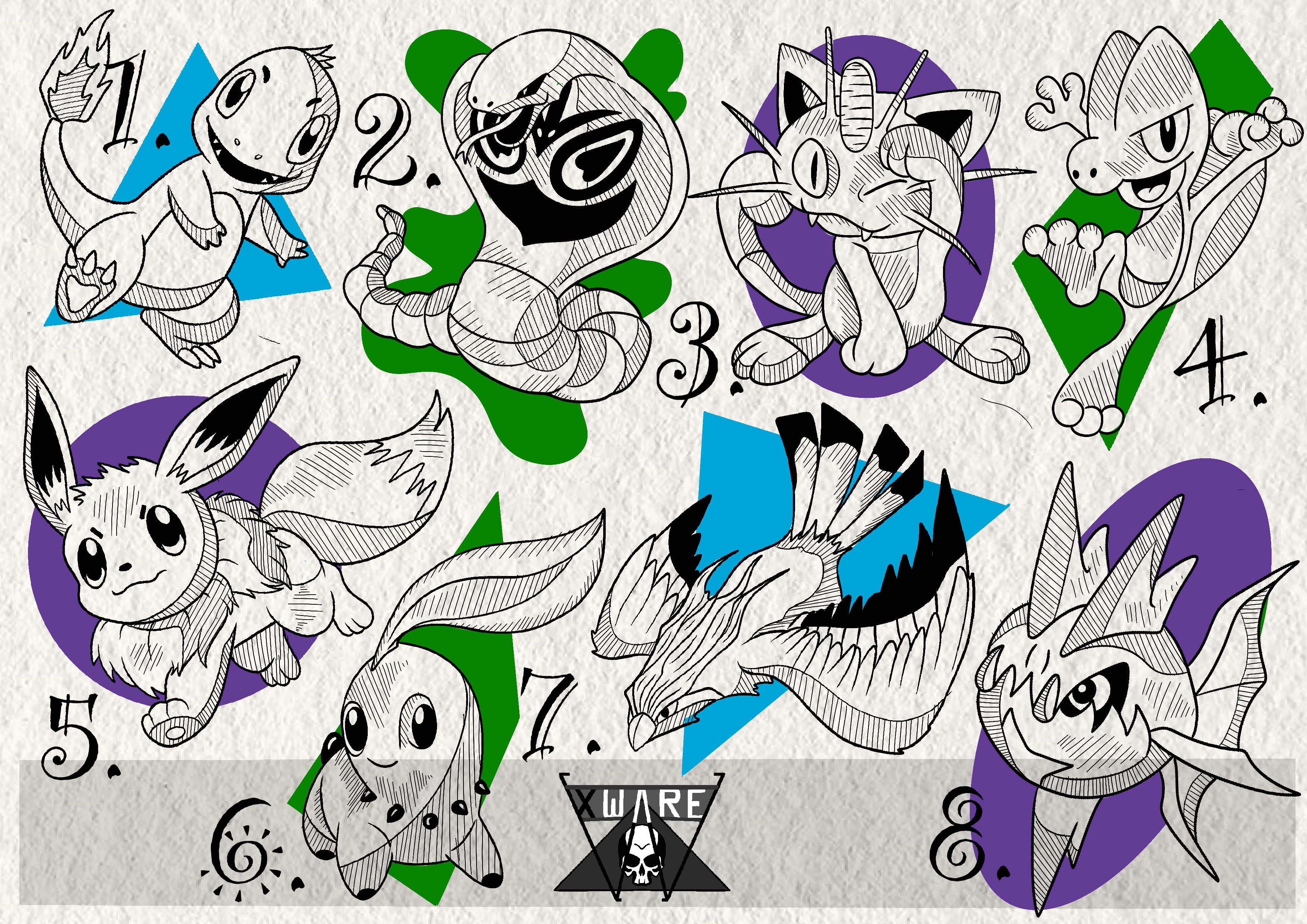 Pokemon inspired designs by Emily (Part 2)