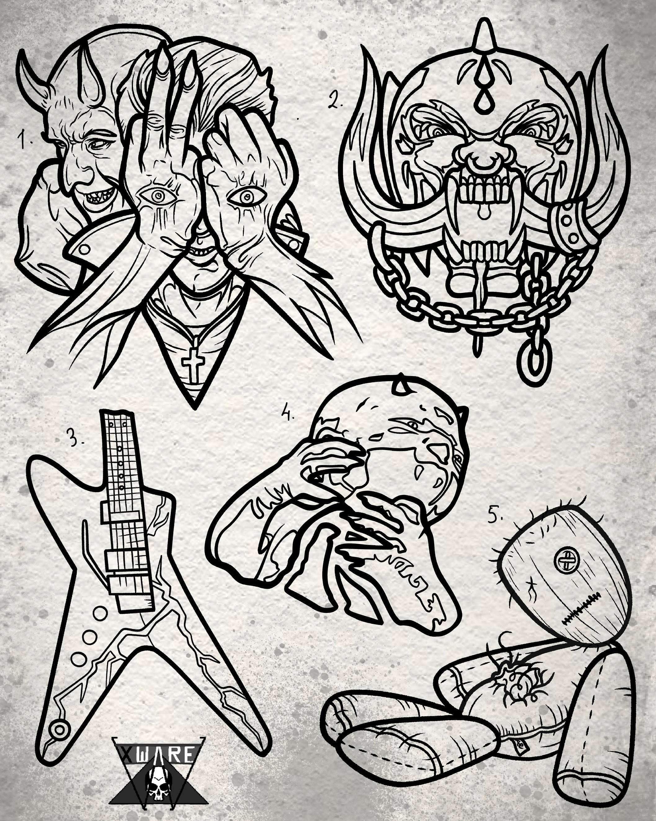 Heavy Music inspired designs by Emily (2025)