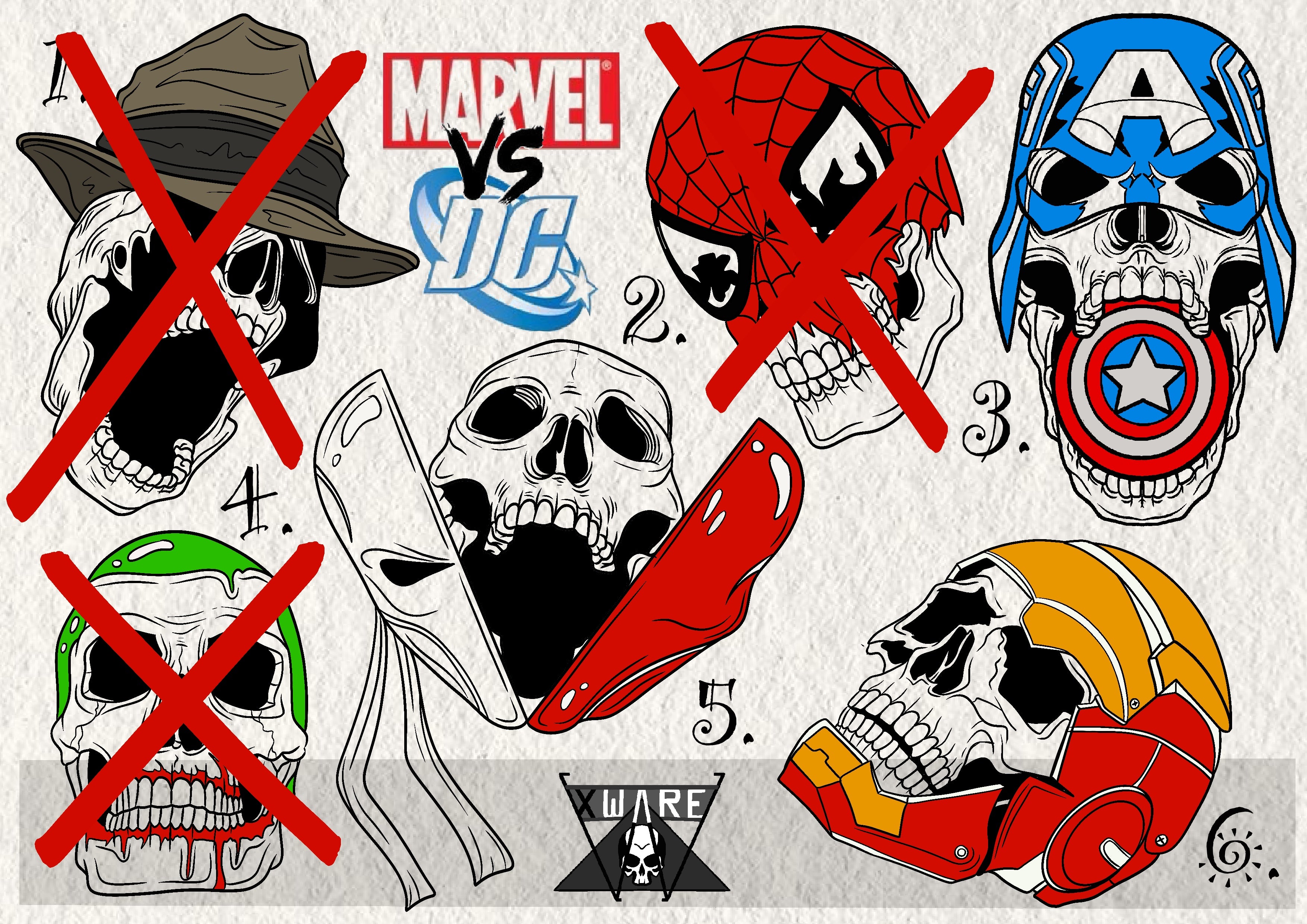 Marvel and DC inspired designs by Emily