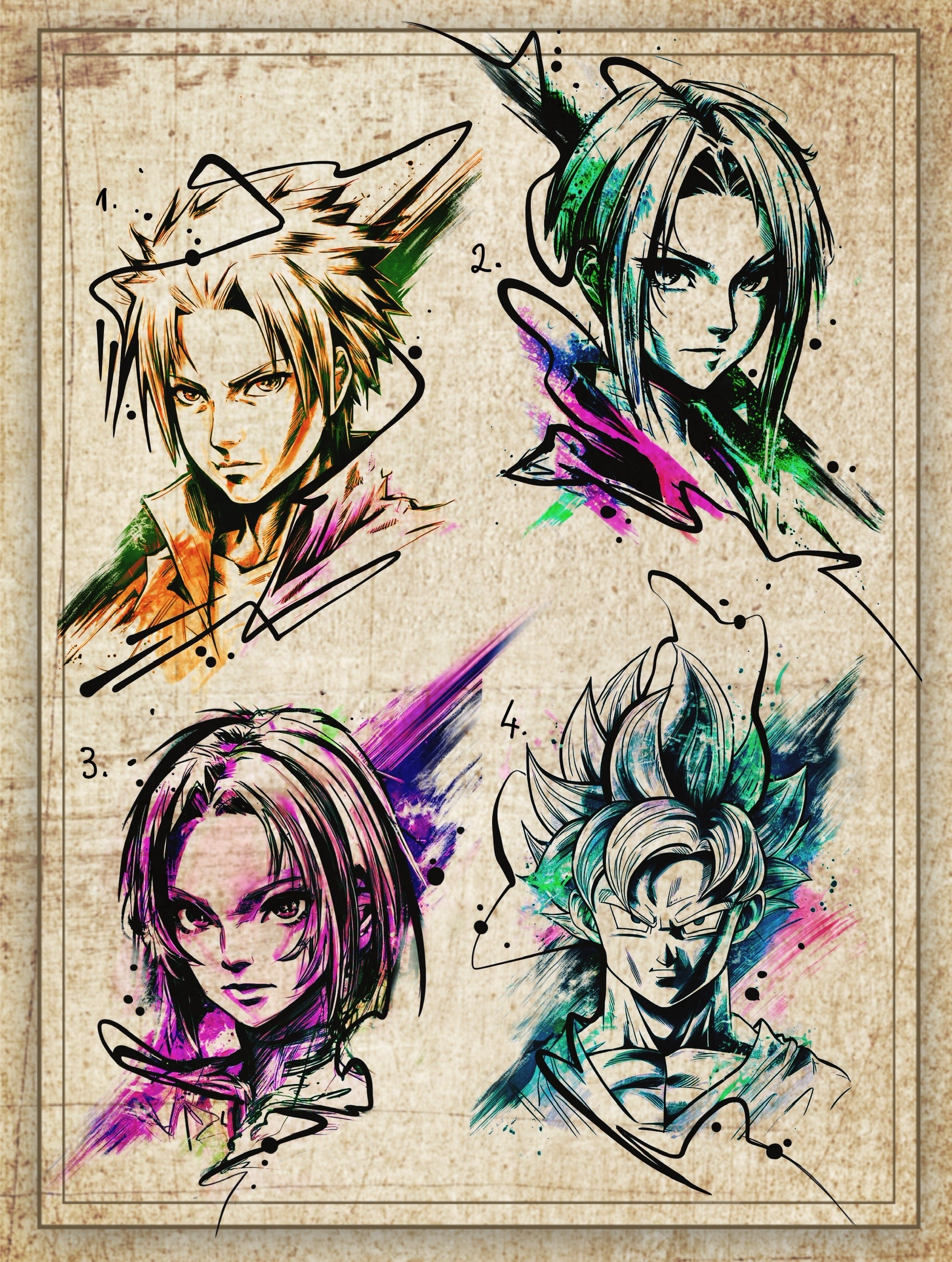 Anime inspired designs by Daniel