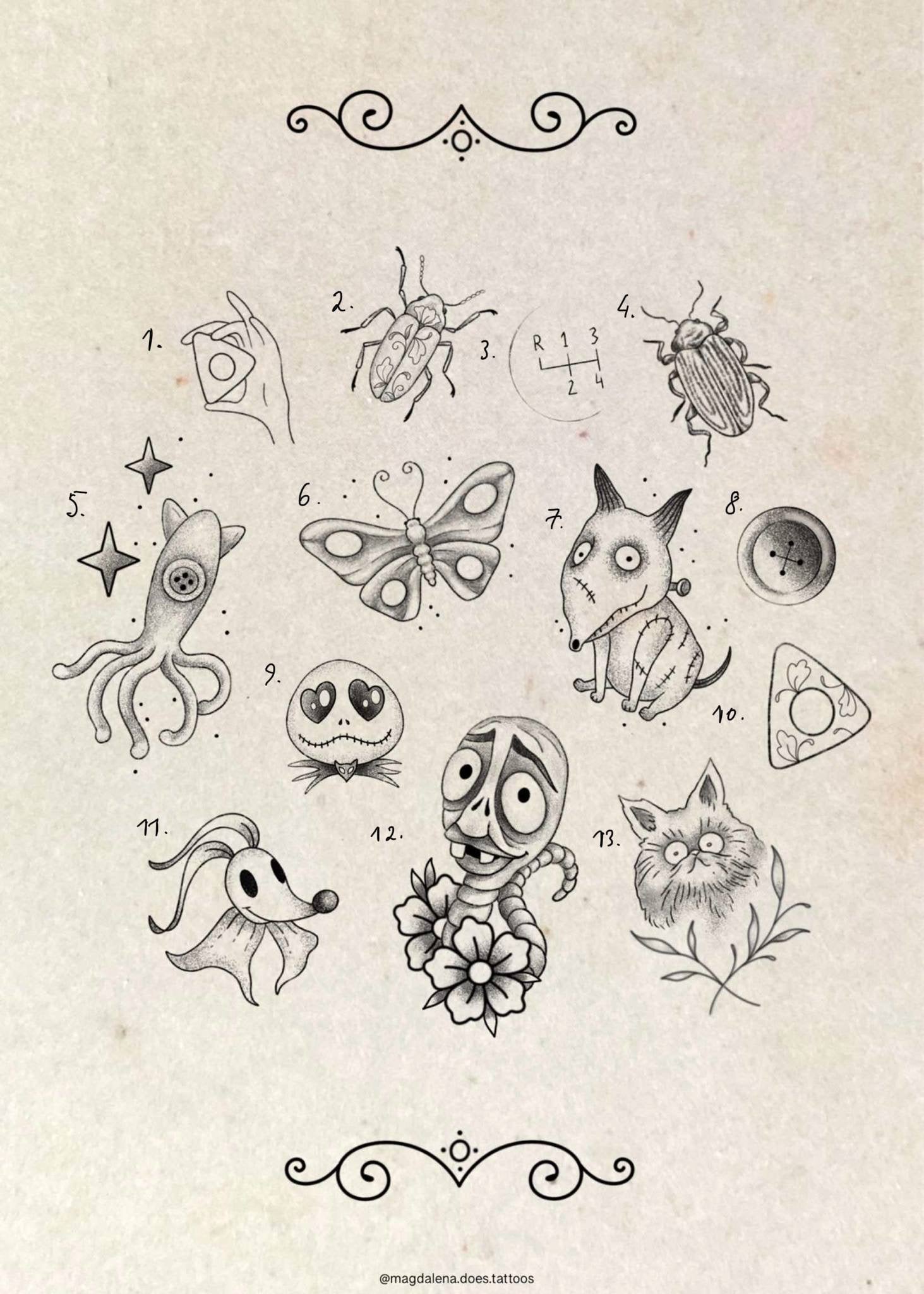 Tim Burton inspired designs by Magda (2025)