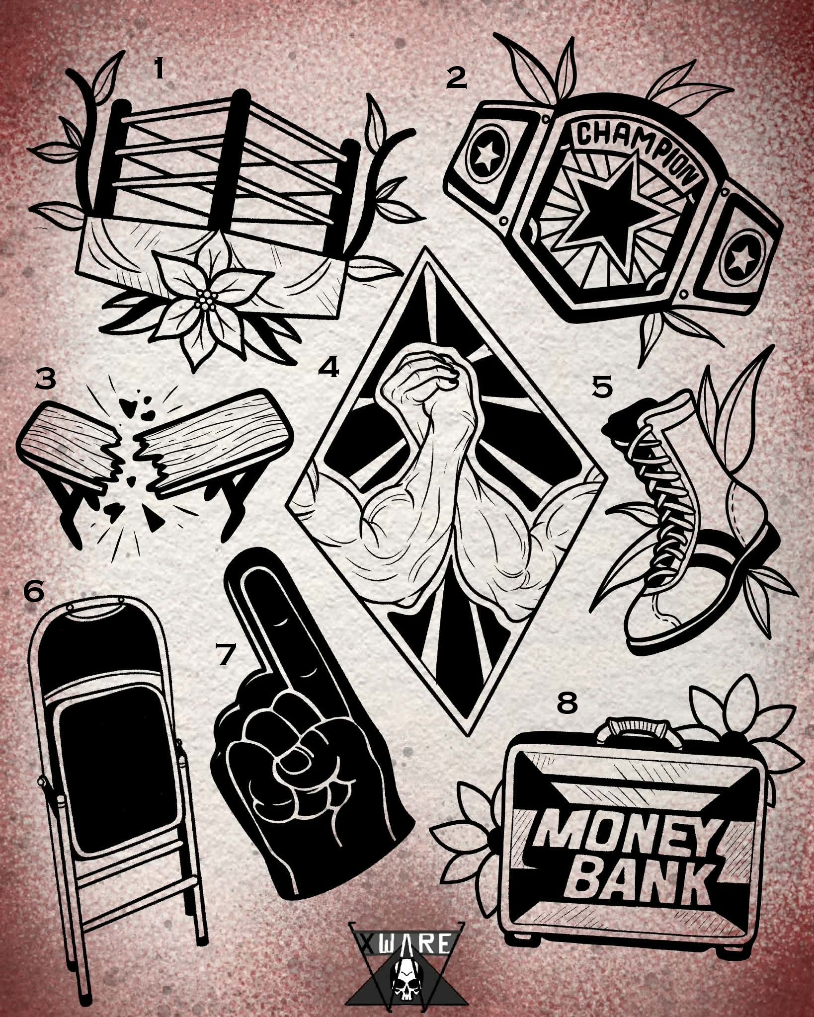 Wrestling inspired designs by Emily 2026