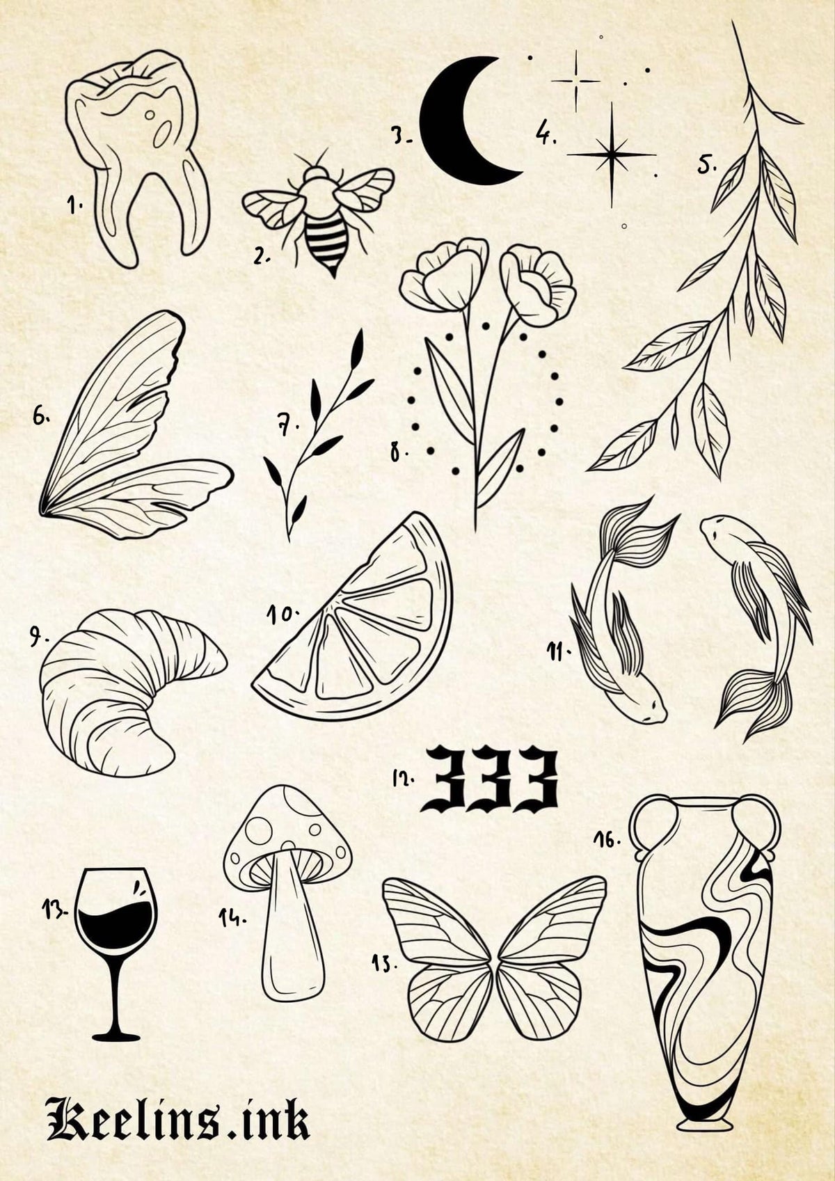 Fine Line and Illustrative inspired designs by Keelin Rock'n'Roll