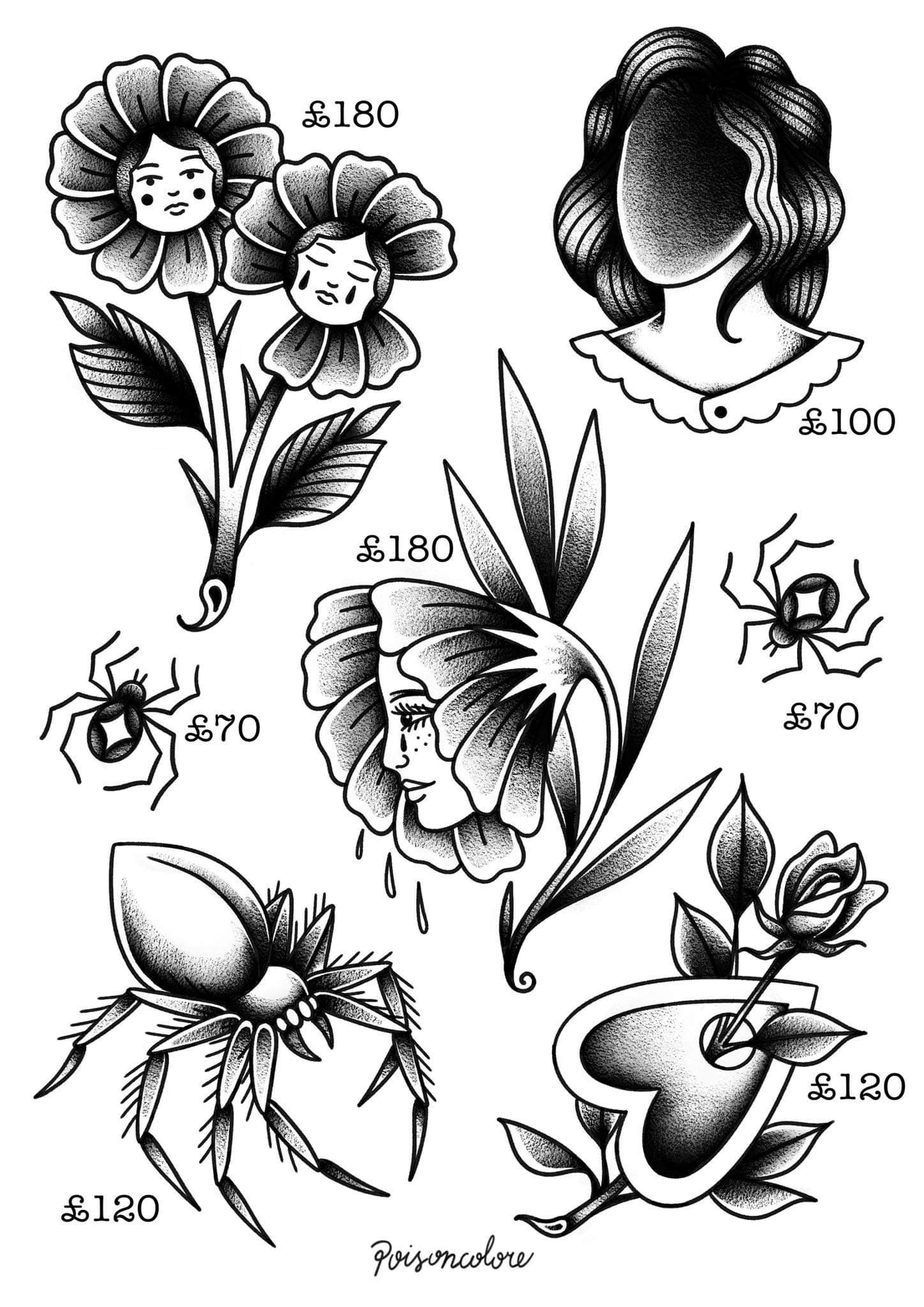 Tattoo designs by Guest Artist Inga