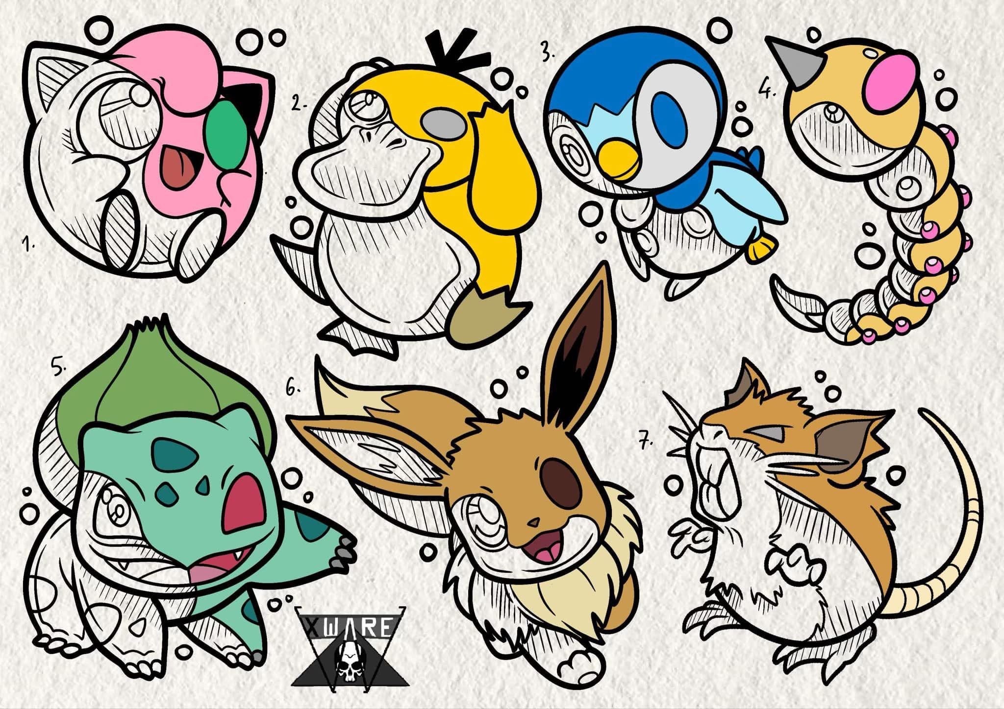 Pokemon inspired designs by Emily (2025)
