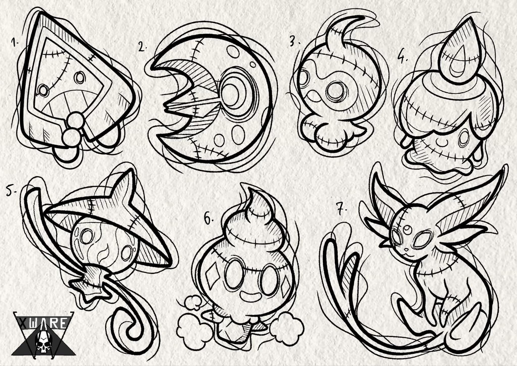 Pokemon inspired designs by Emily (2025)