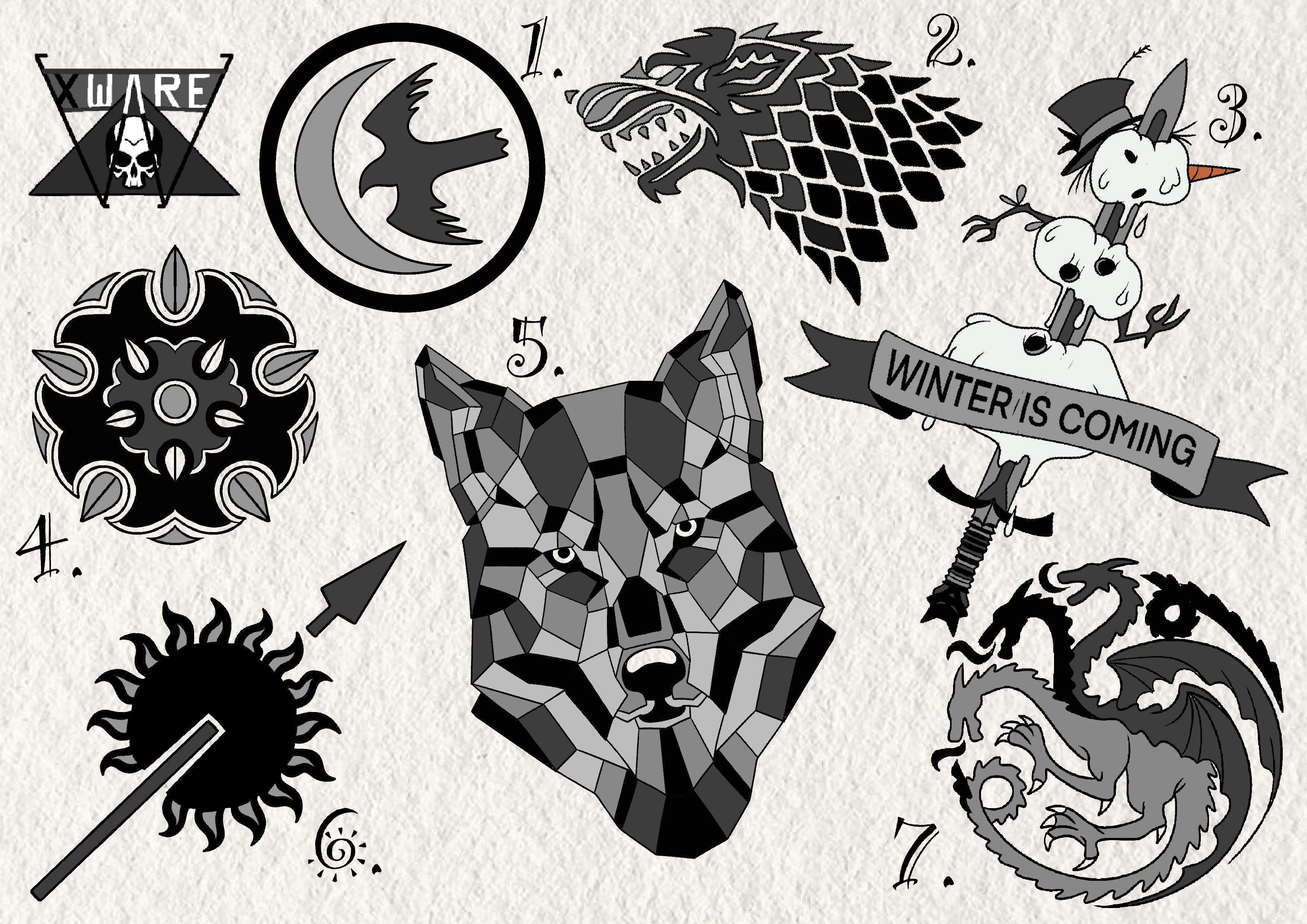 Game of Thrones/House of the Dragon inspired designs by Emily