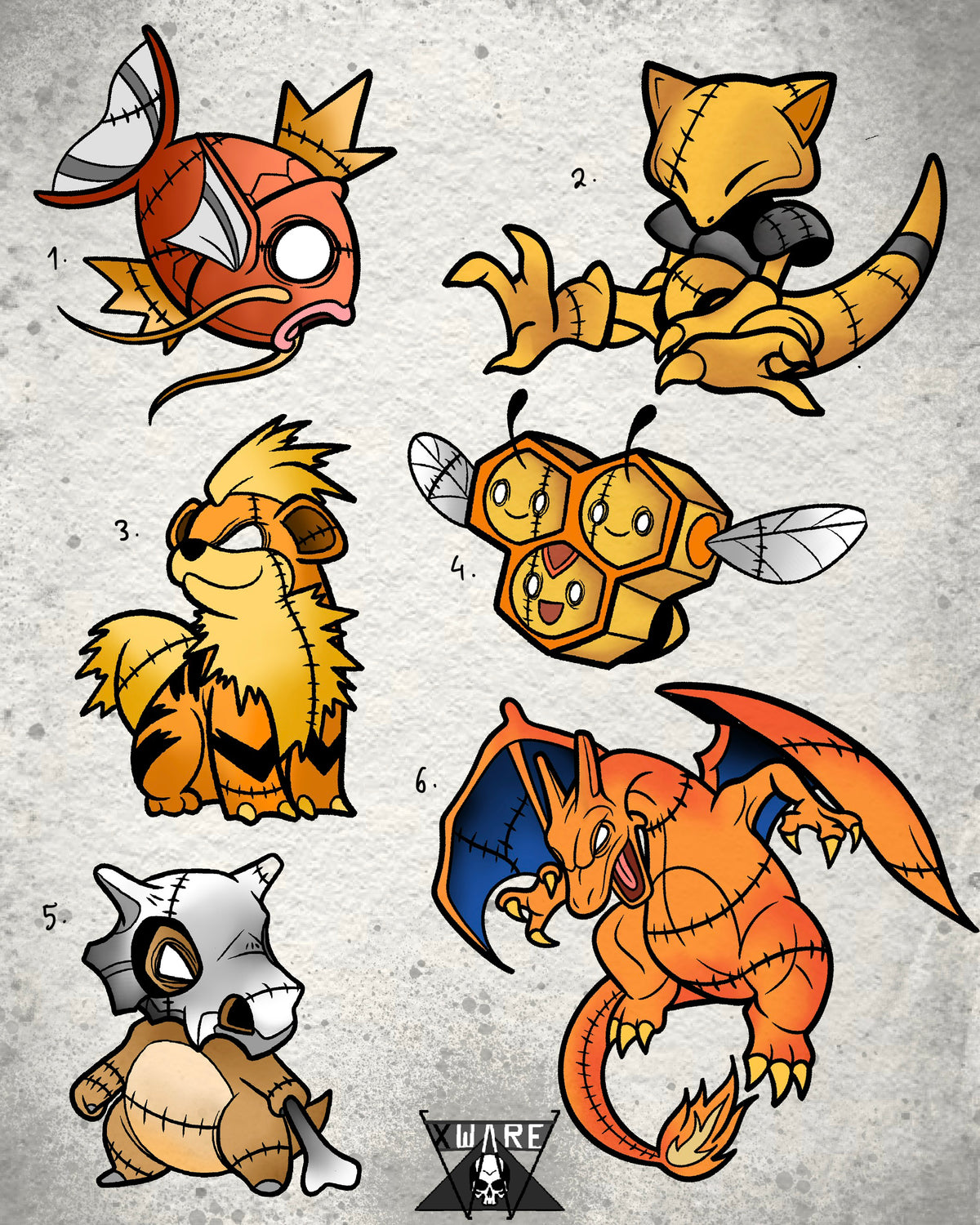Pokemon inspired designs by Emily (2026) | Rock'n'Roll Tattoo Online Store